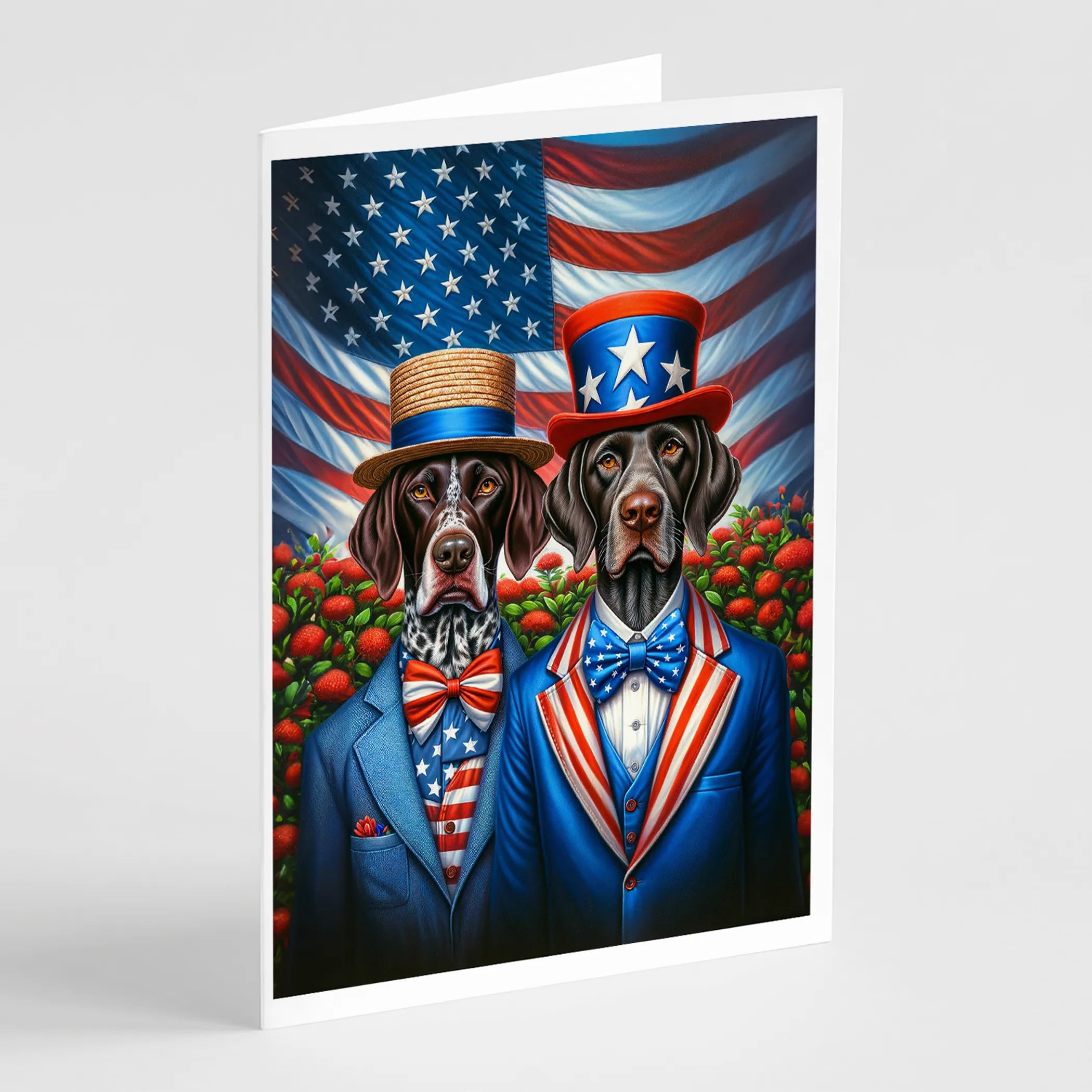 All American Dogs Greeting Cards  - Size: 5X7 | Pack Of: 8 | Collection name: All american dogs