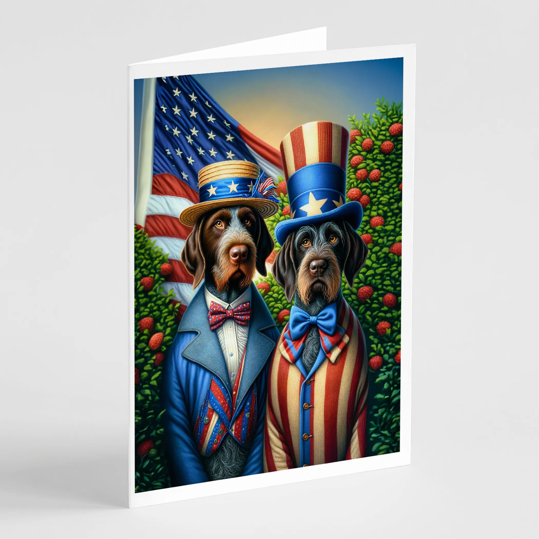 All American Dogs Greeting Cards  - Size: 5X7 | Pack Of: 8 | Collection name: All american dogs