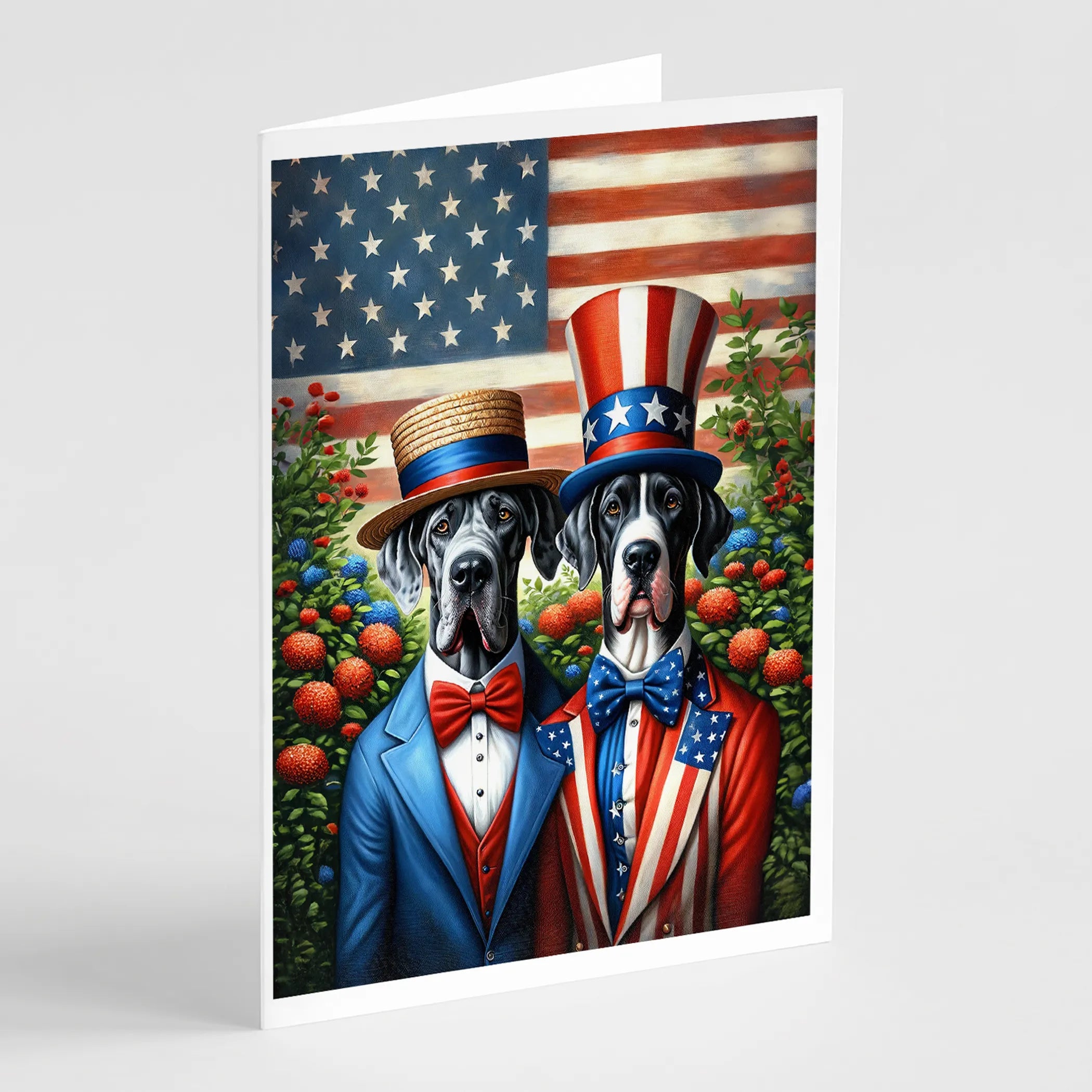 All American Dogs Greeting Cards  - Size: 5X7 | Pack Of: 8 | Collection name: All american dogs