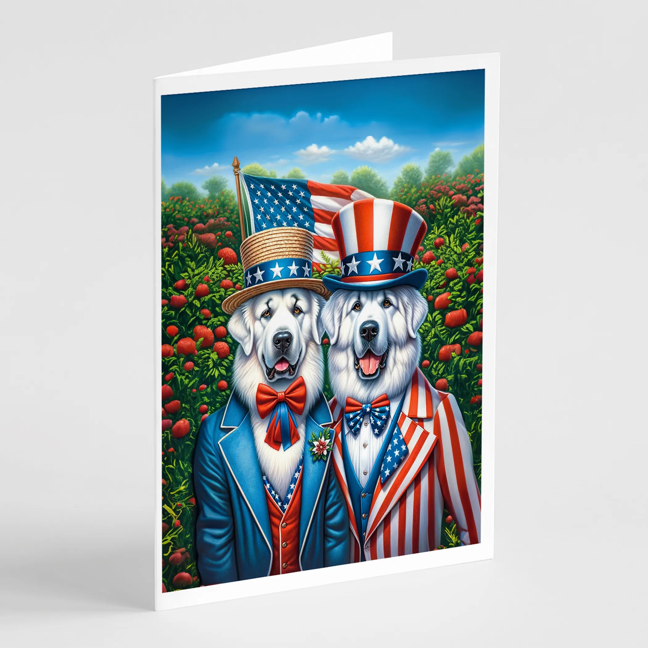 All American Dogs Greeting Cards  - Size: 5X7 | Pack Of: 8 | Collection name: All american dogs