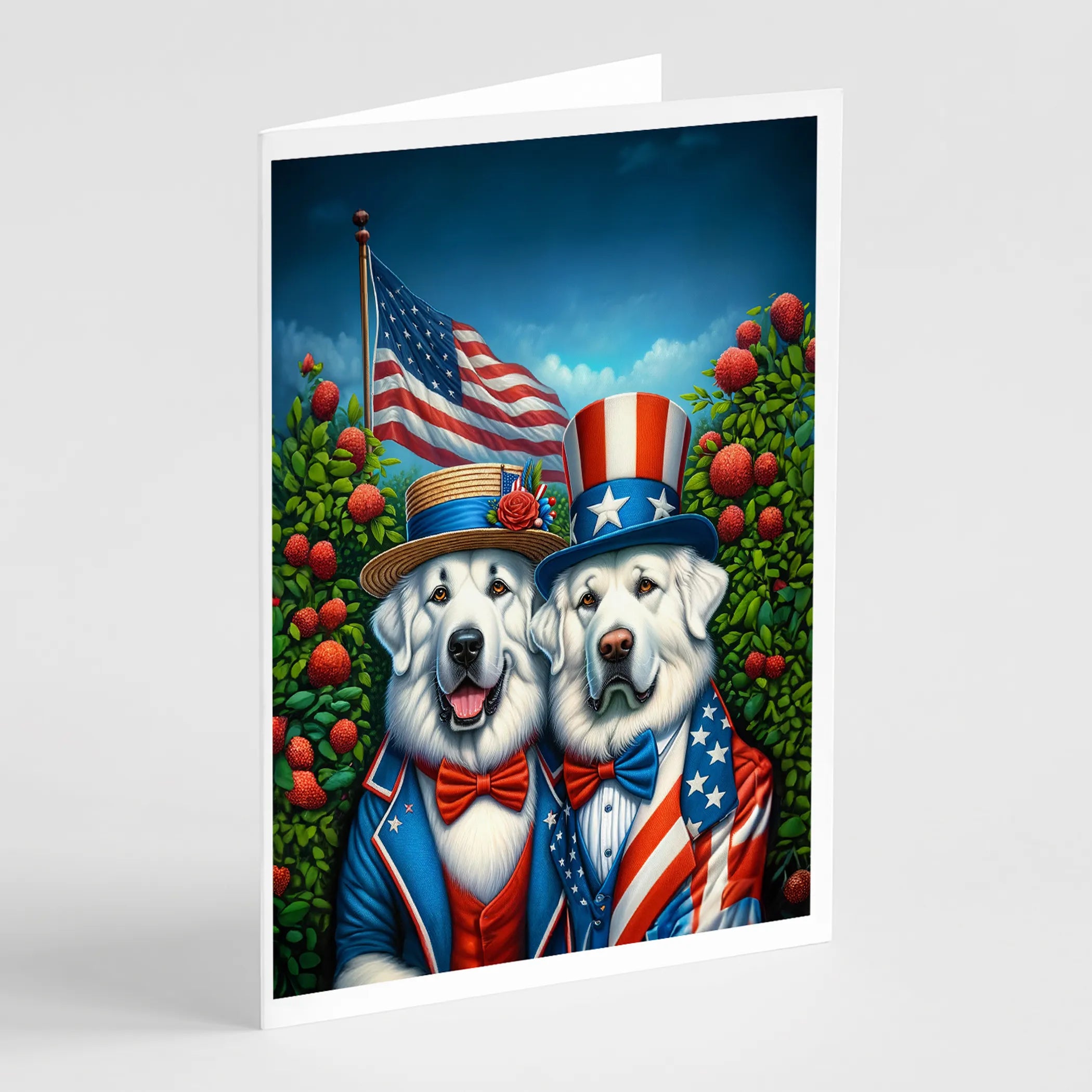 All American Dogs Greeting Cards  - Size: 5X7 | Pack Of: 8 | Collection name: All american dogs