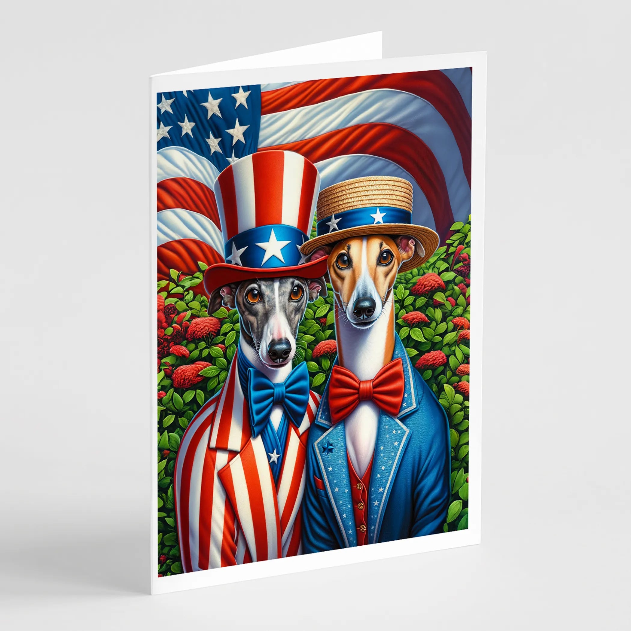 All American Dogs Greeting Cards  - Size: 5X7 | Pack Of: 8 | Collection name: All american dogs