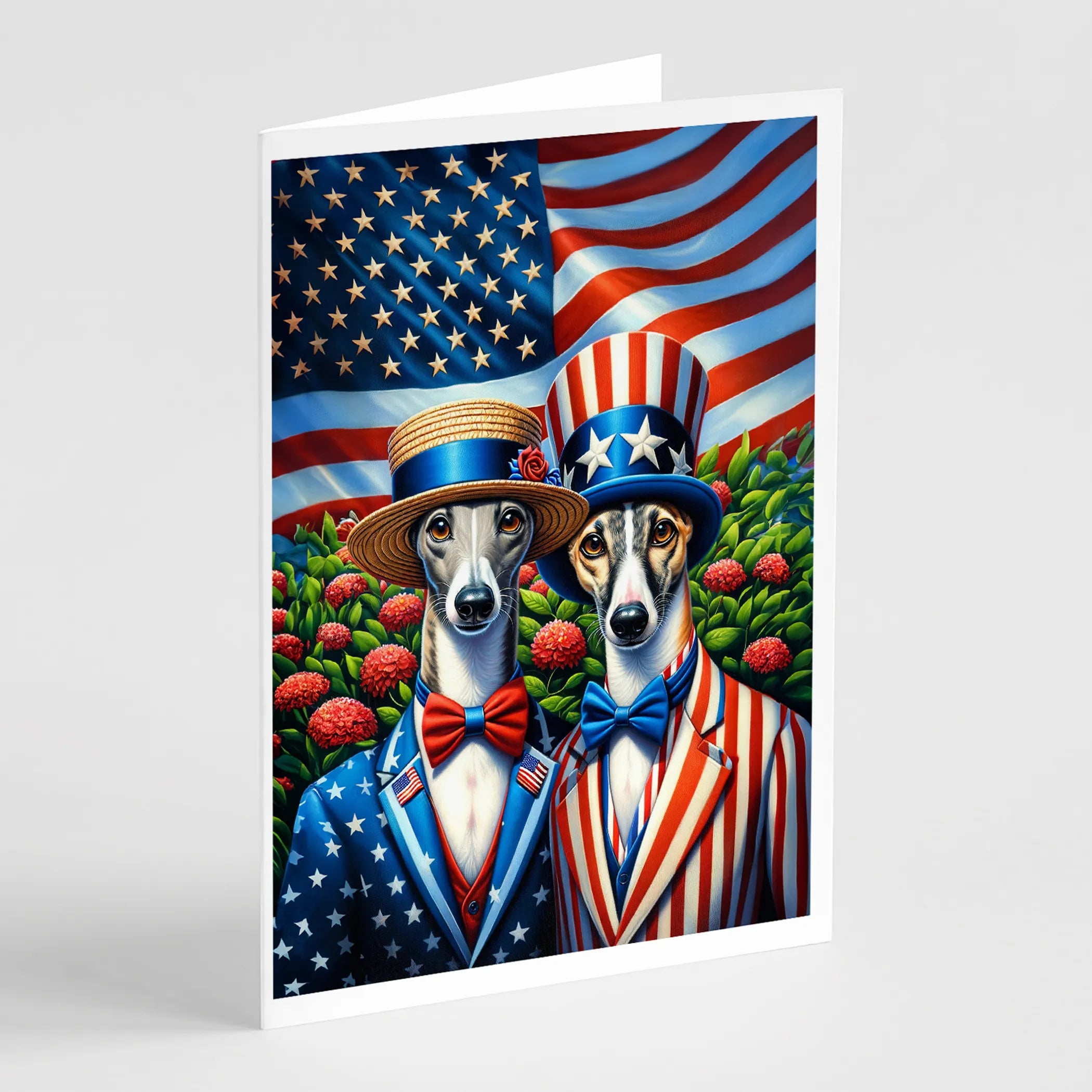 All American Dogs Greeting Cards  - Size: 5X7 | Pack Of: 8 | Collection name: All american dogs