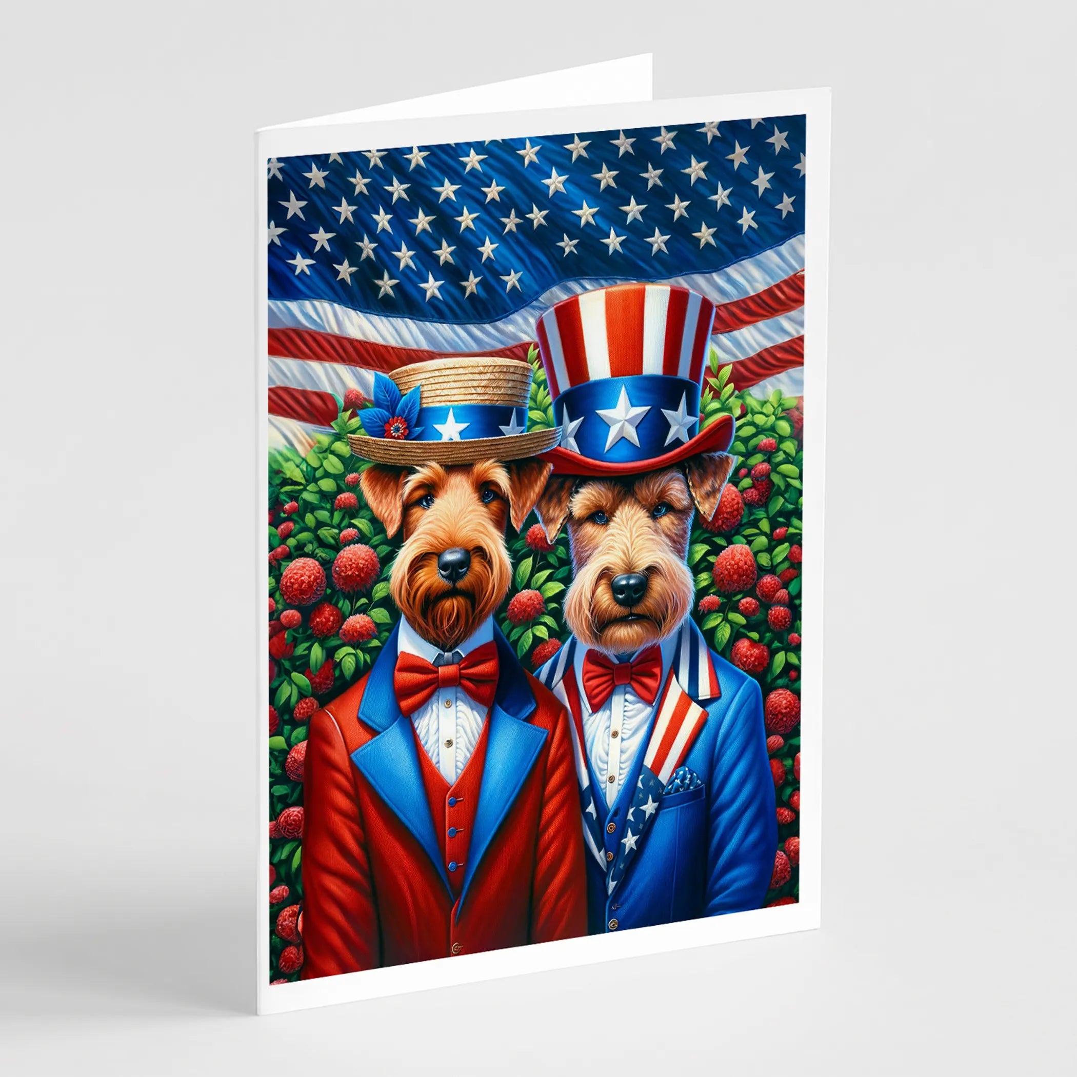 All American Dogs Greeting Cards  - Size: 5X7 | Pack Of: 8 | Collection name: All american dogs