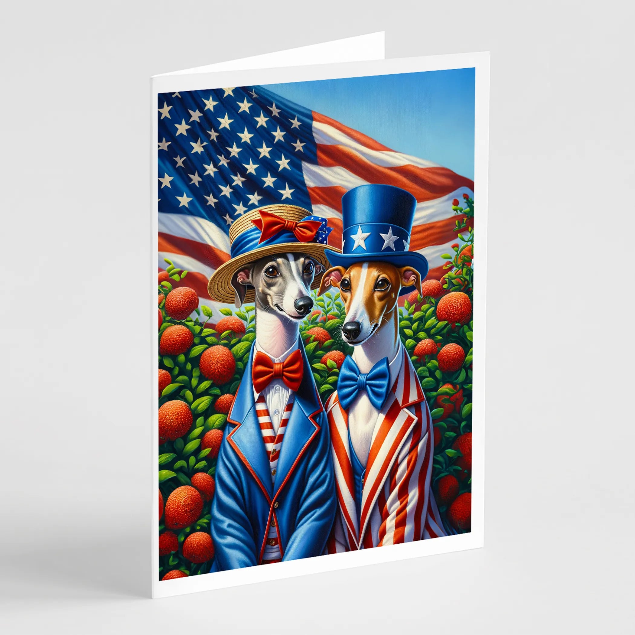 All American Dogs Greeting Cards  - Size: 5X7 | Pack Of: 8 | Collection name: All american dogs