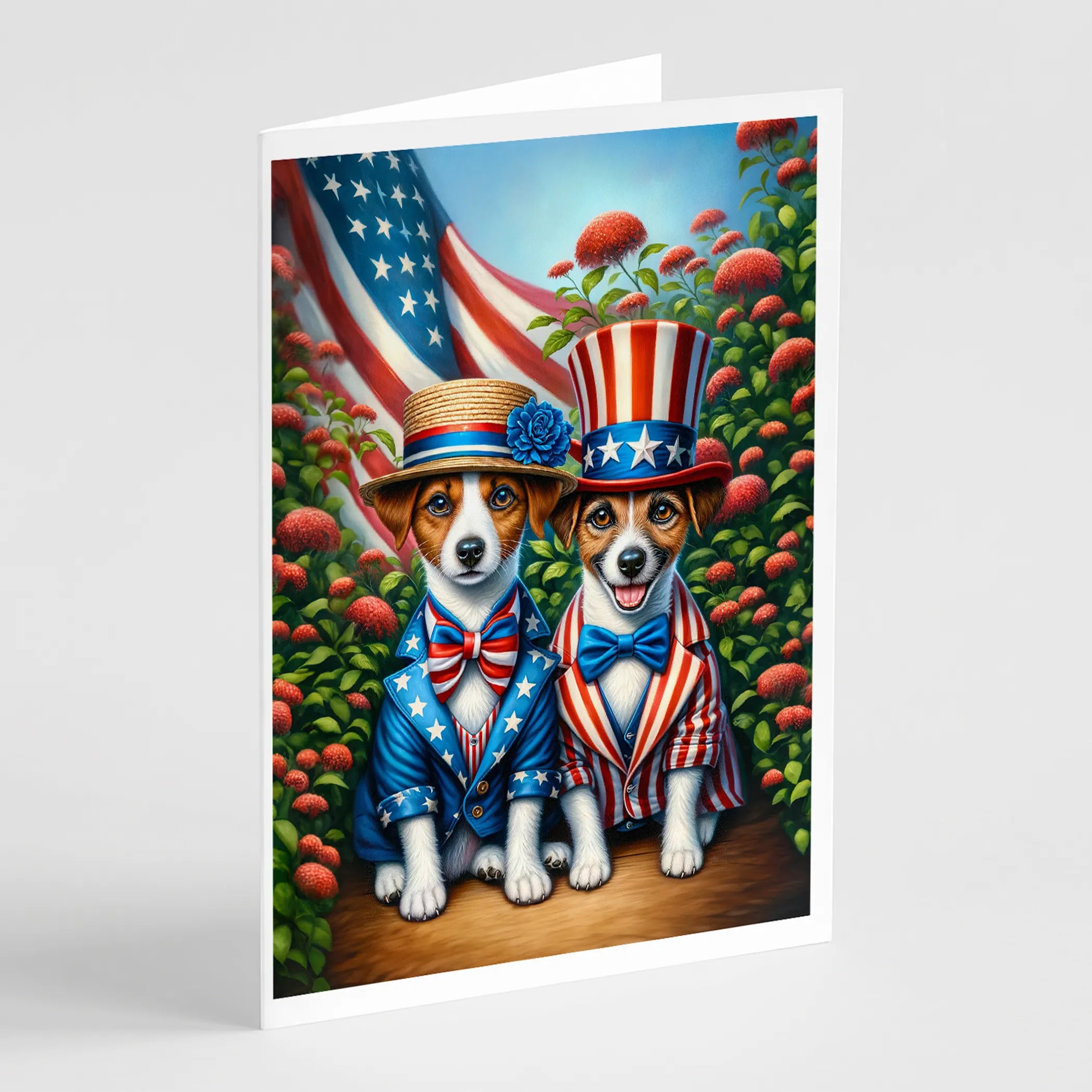 All American Dogs Greeting Cards  - Size: 5X7 | Pack Of: 8 | Collection name: All american dogs