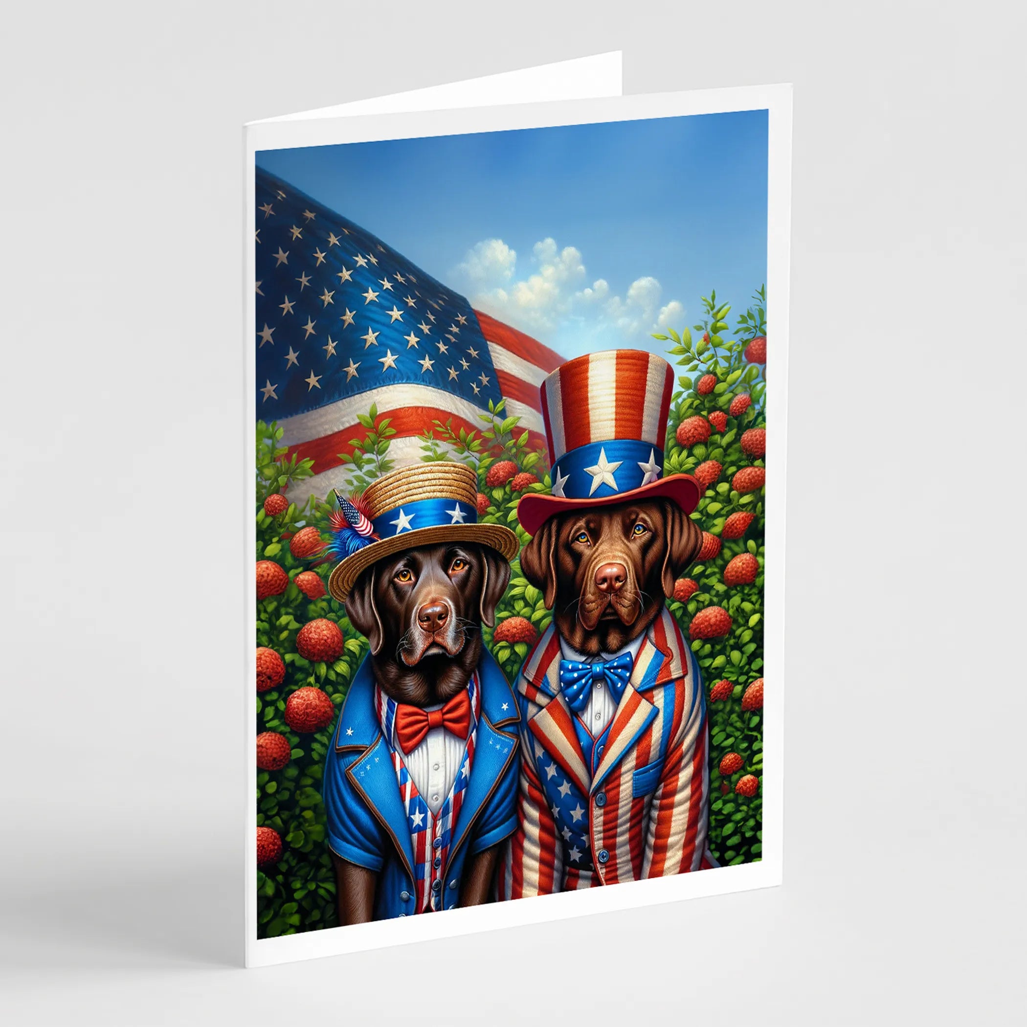 All American Dogs Greeting Cards  - Size: 5X7 | Pack Of: 8 | Collection name: All american dogs