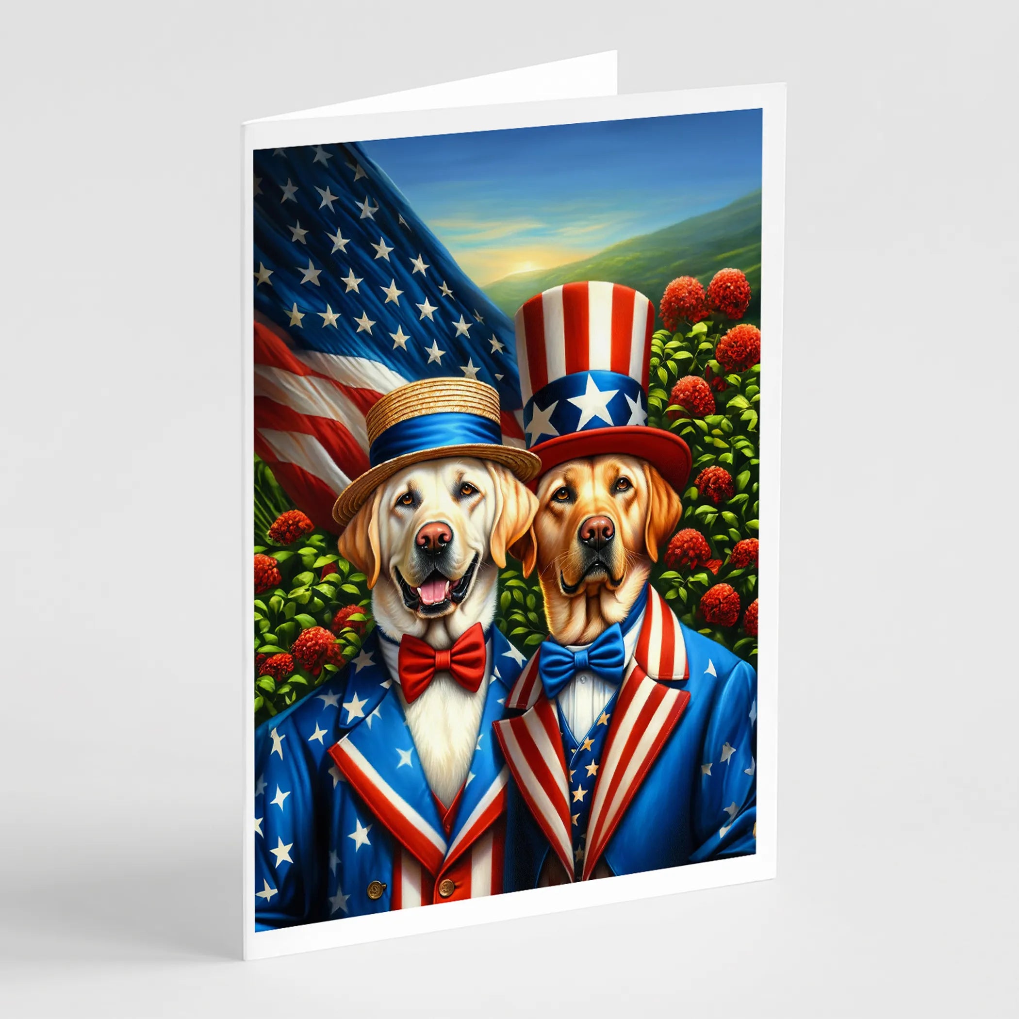 All American Dogs Greeting Cards  - Size: 5X7 | Pack Of: 8 | Collection name: All american dogs
