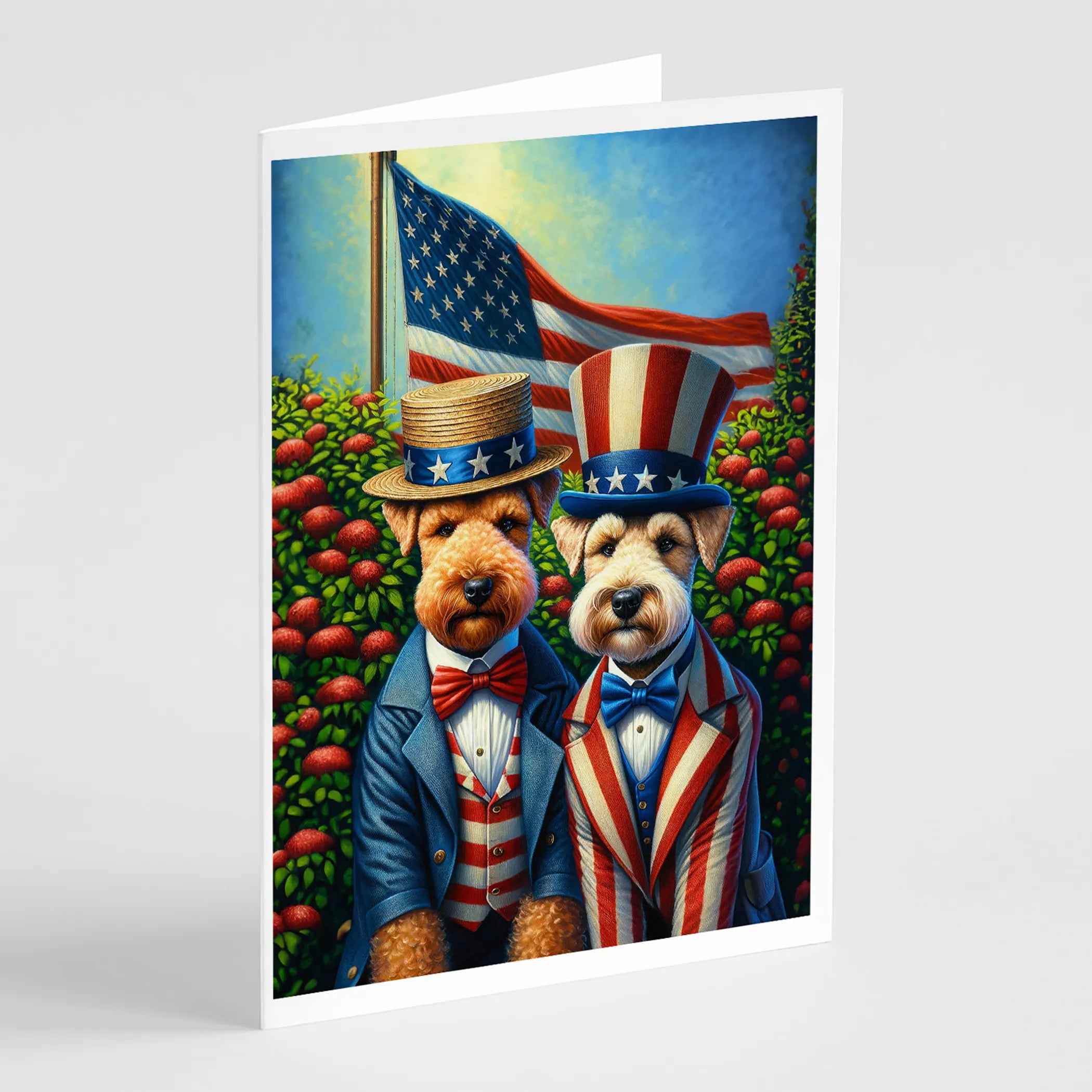 All American Dogs Greeting Cards  - Size: 5X7 | Pack Of: 8 | Collection name: All american dogs
