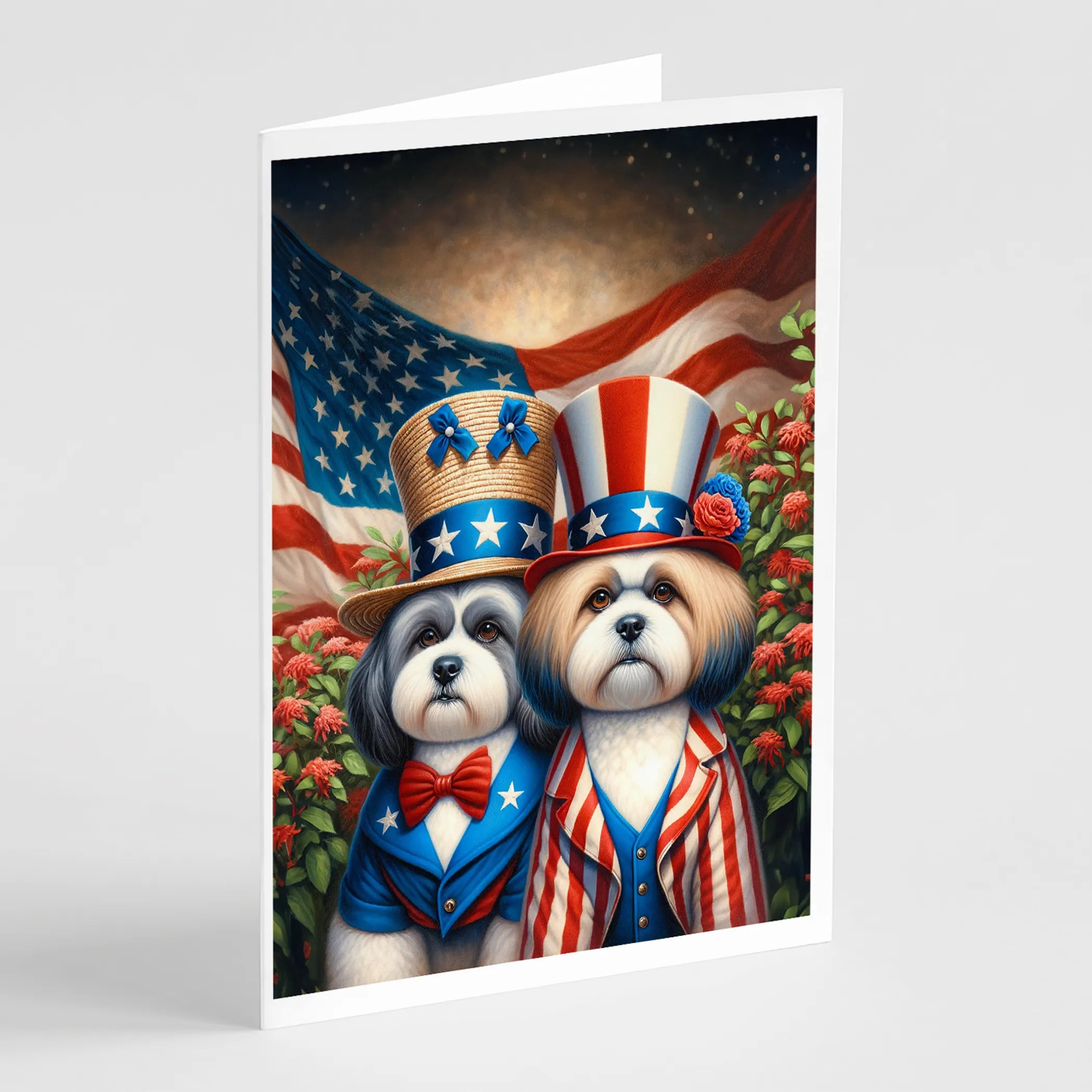 All American Dogs Greeting Cards  - Size: 5X7 | Pack Of: 8 | Collection name: All american dogs