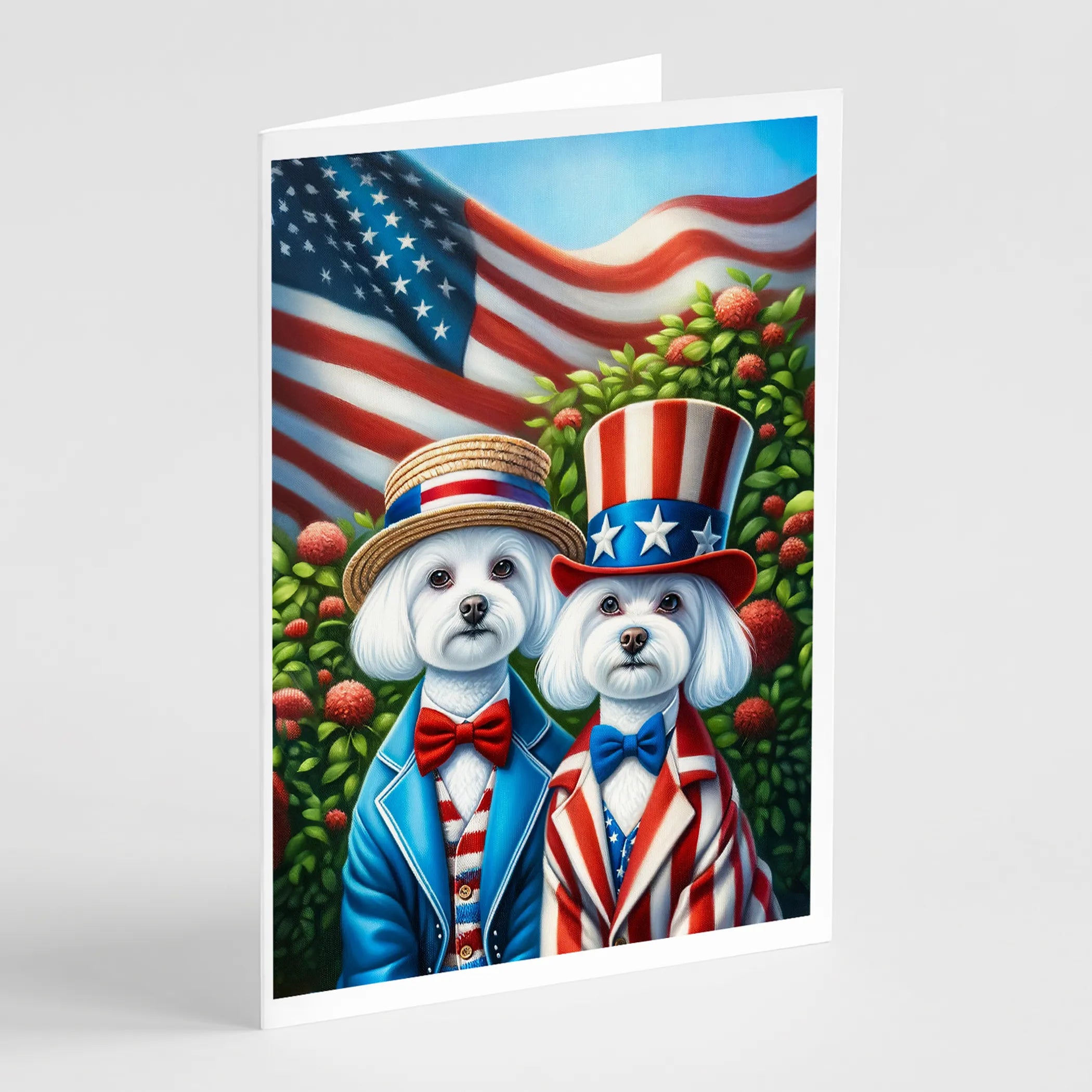 All American Dogs Greeting Cards  - Size: 5X7 | Pack Of: 8 | Collection name: All american dogs