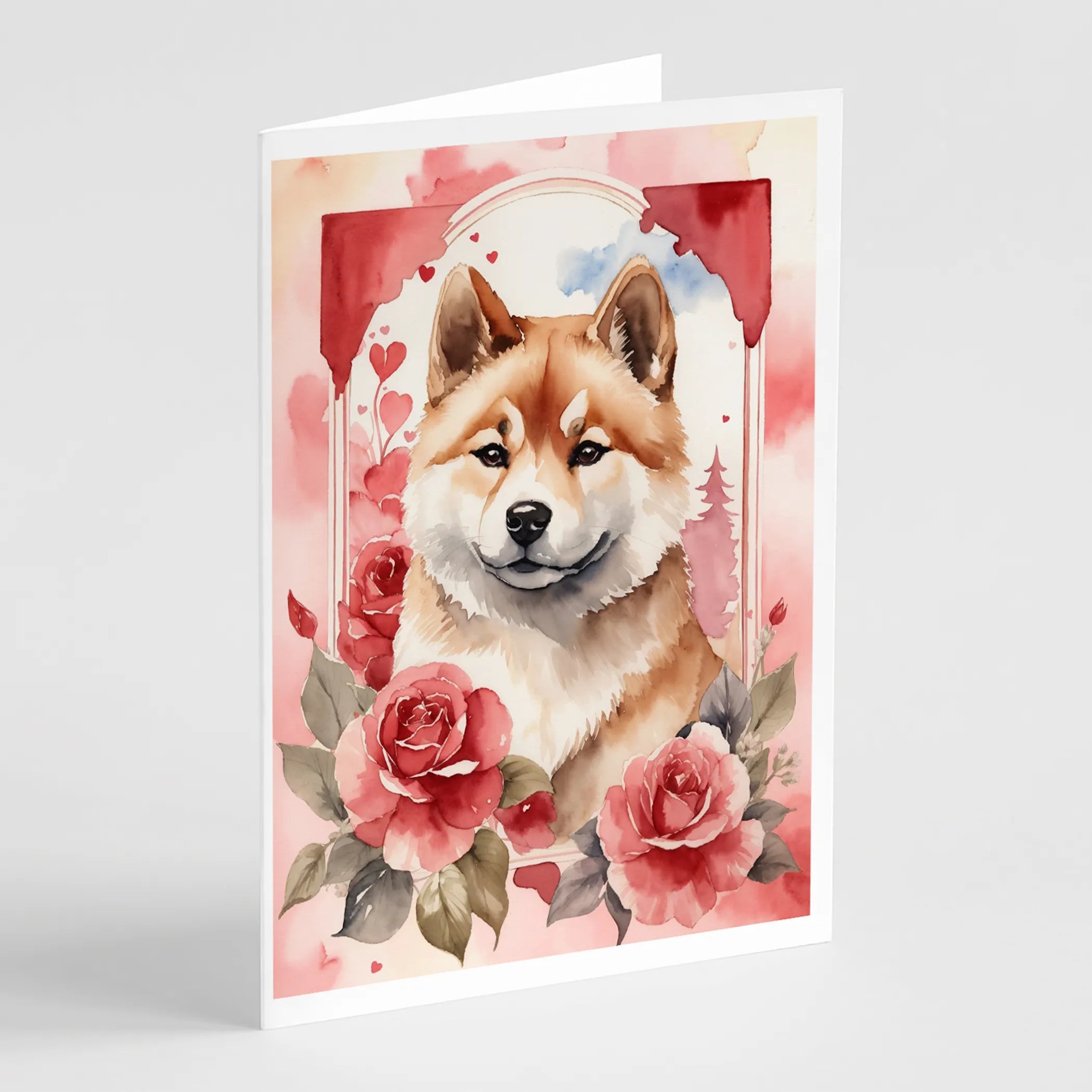 Valentine Roses Greeting Cards  - Size: 5X7 | Pack Of: 8 | Collection name: Valentine roses