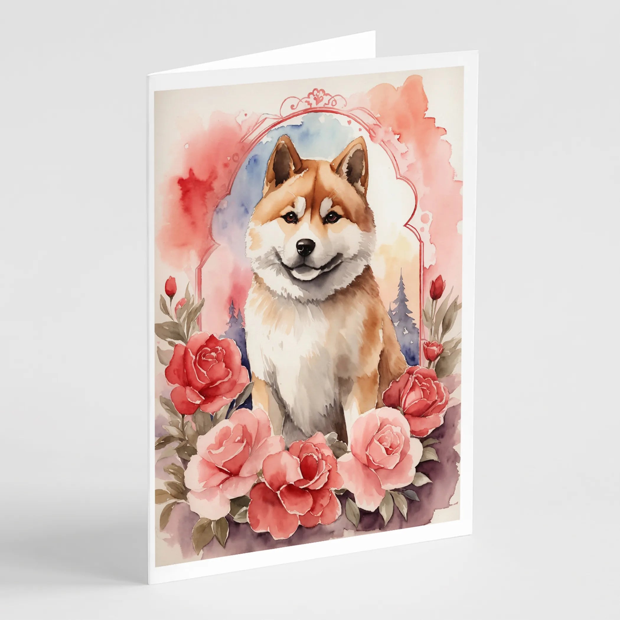 Valentine Roses Greeting Cards  - Size: 5X7 | Pack Of: 8 | Collection name: Valentine roses