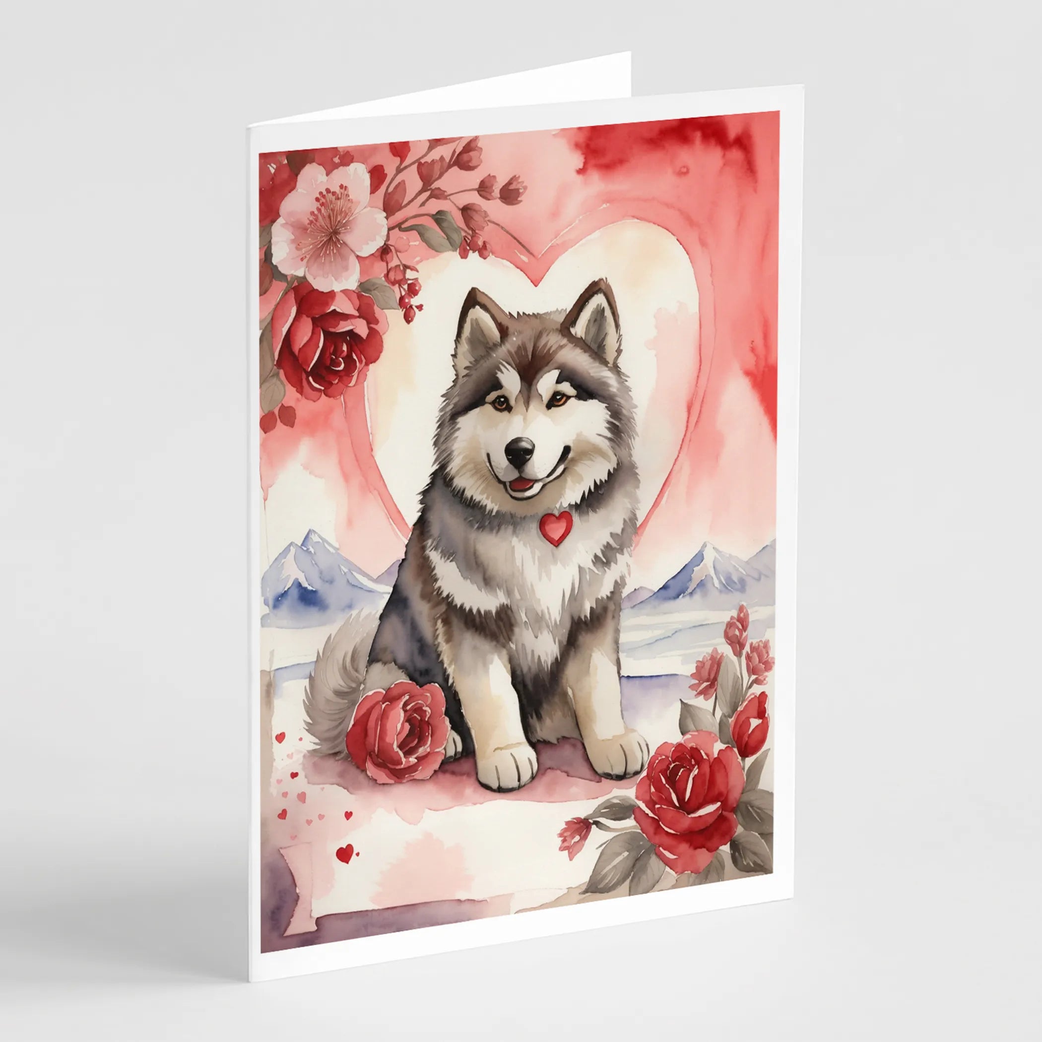 Valentine Roses Greeting Cards  - Size: 5X7 | Pack Of: 8 | Collection name: Valentine roses