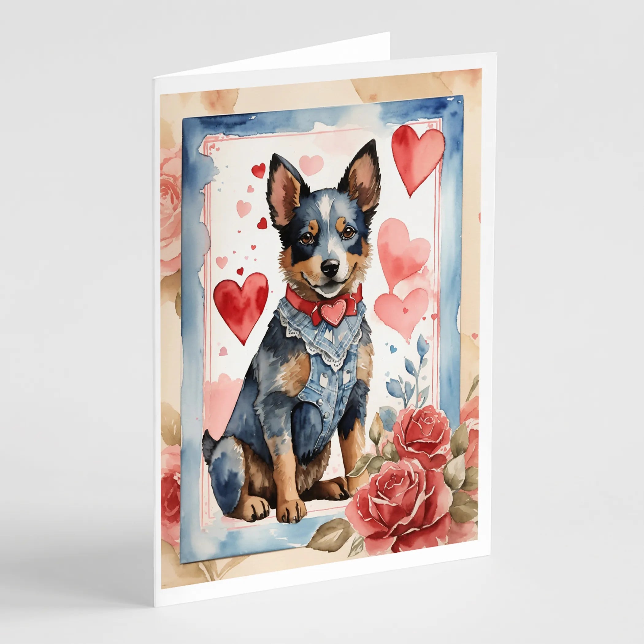 Valentine Roses Greeting Cards  - Size: 5X7 | Pack Of: 8 | Collection name: Valentine roses