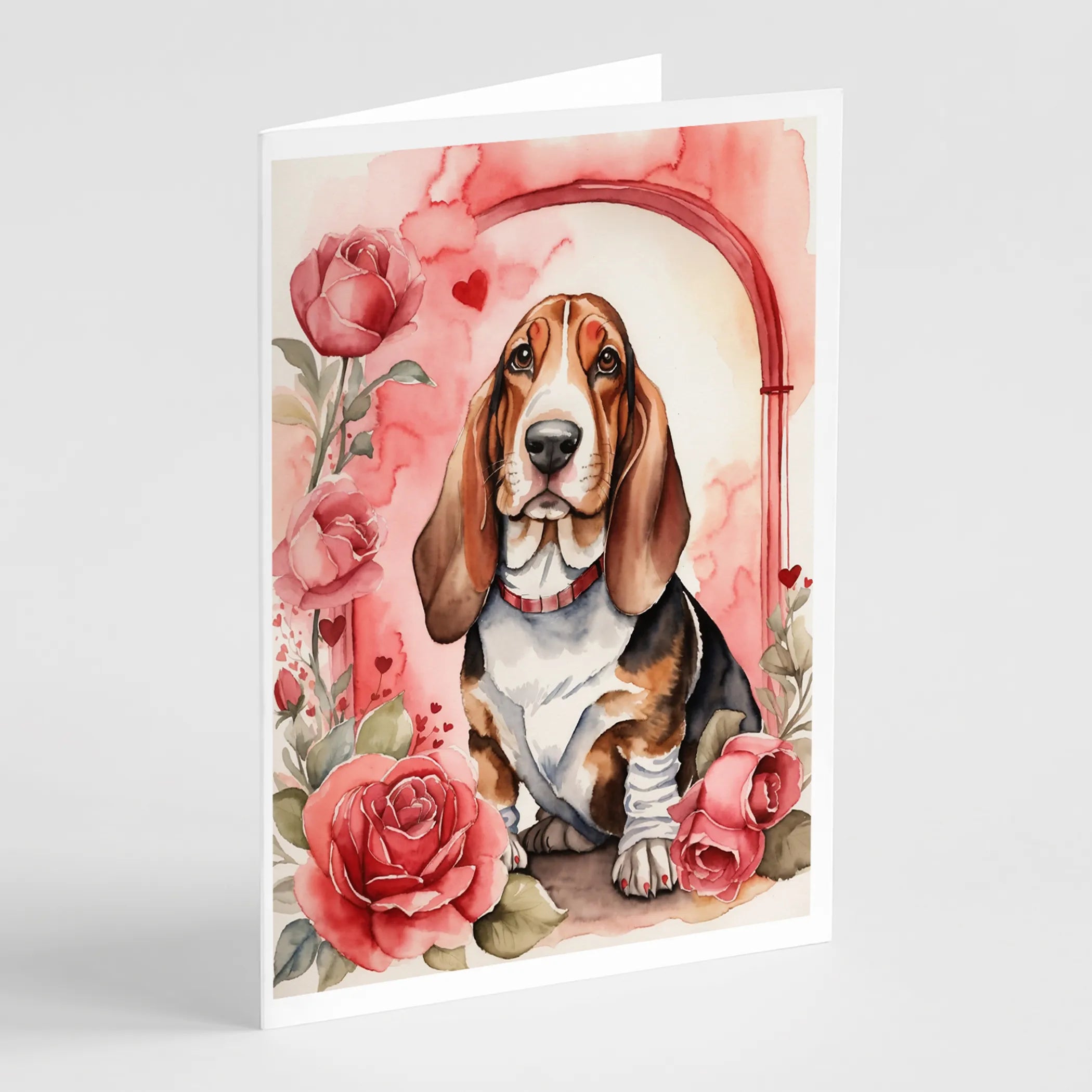 Valentine Roses Greeting Cards  - Size: 5X7 | Pack Of: 8 | Collection name: Valentine roses