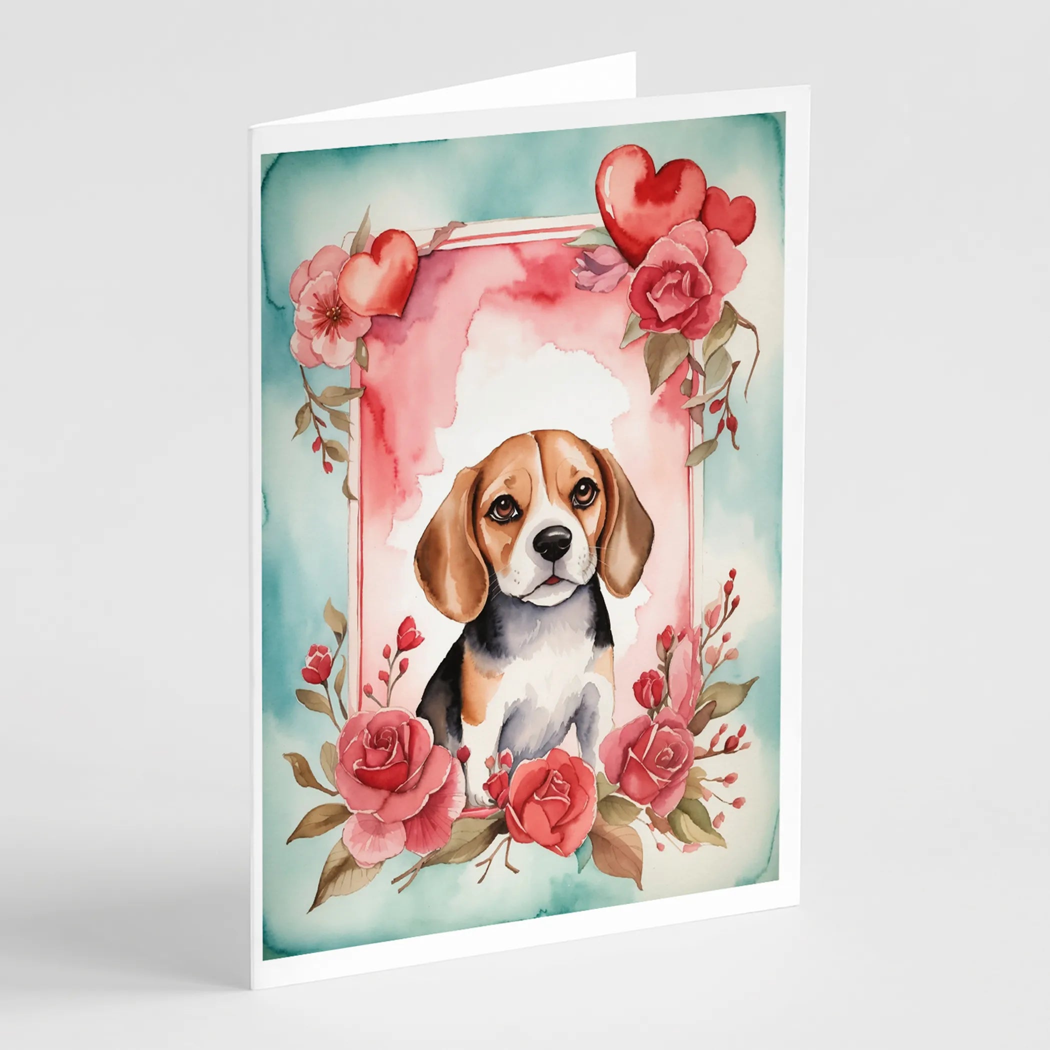 Valentine Roses Greeting Cards  - Size: 5X7 | Pack Of: 8 | Collection name: Valentine roses