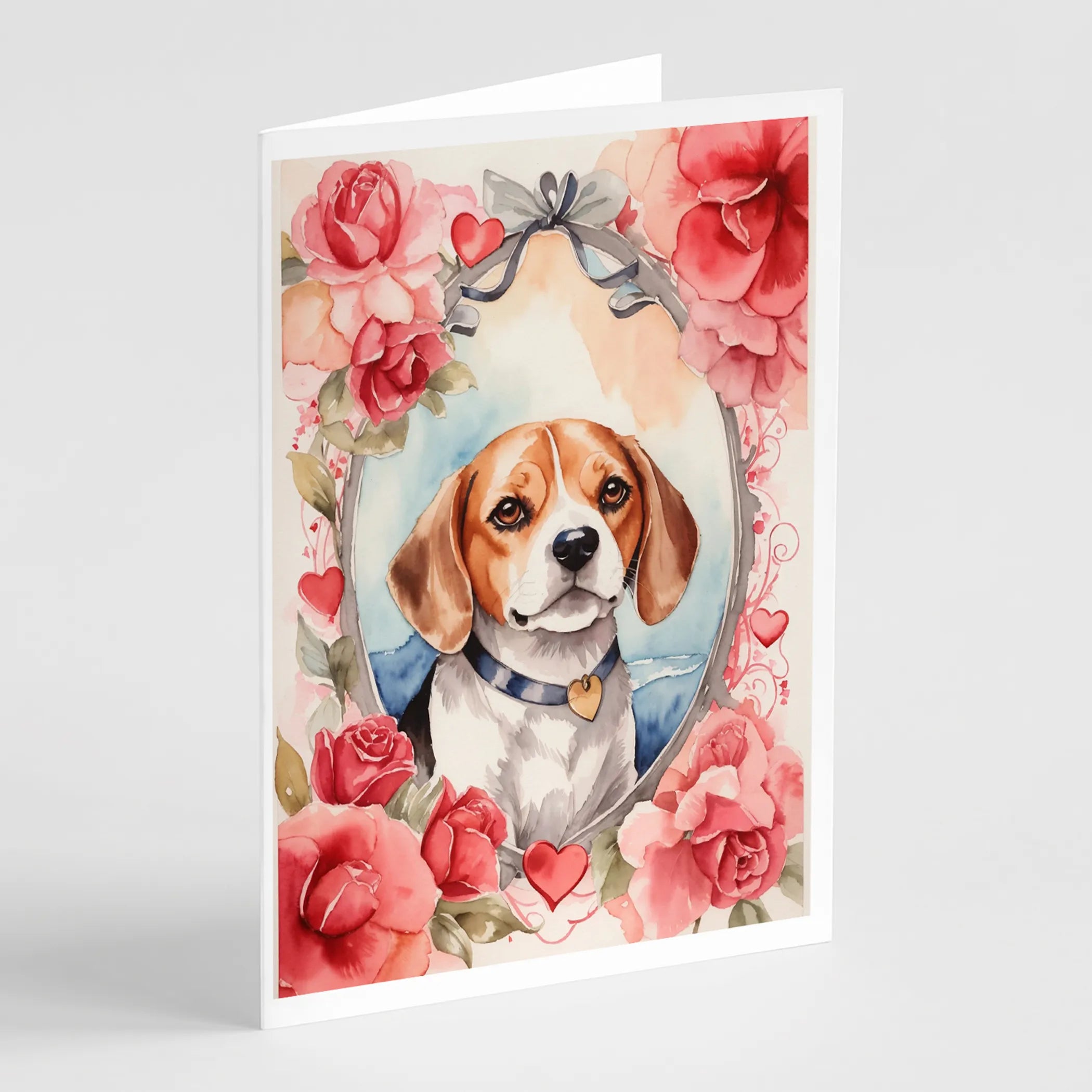 Valentine Roses Greeting Cards  - Size: 5X7 | Pack Of: 8 | Collection name: Valentine roses