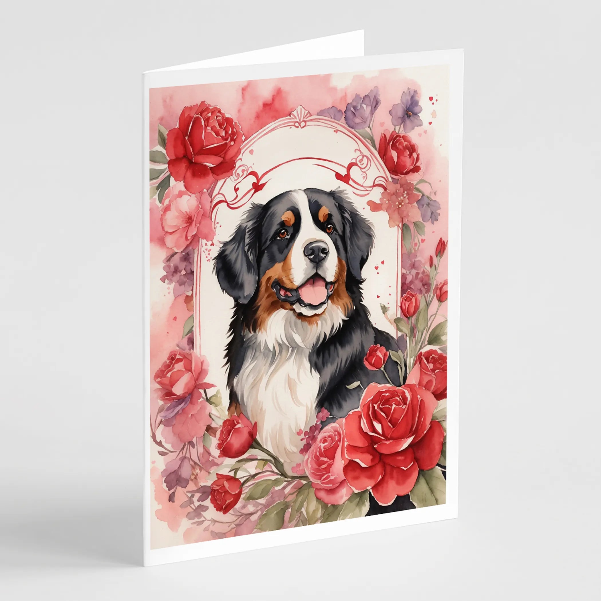 Valentine Roses Greeting Cards  - Size: 5X7 | Pack Of: 8 | Collection name: Valentine roses