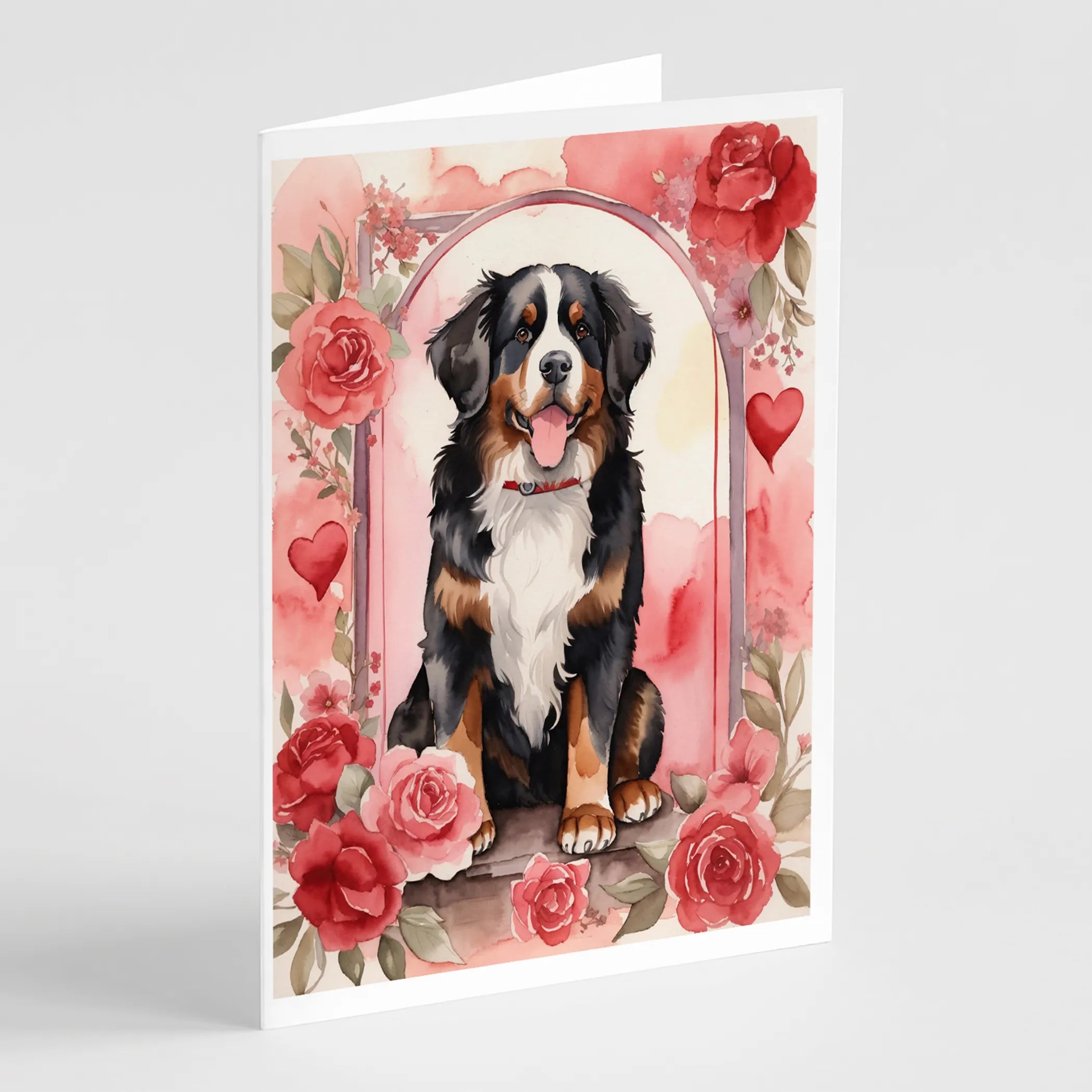 Valentine Roses Greeting Cards  - Size: 5X7 | Pack Of: 8 | Collection name: Valentine roses