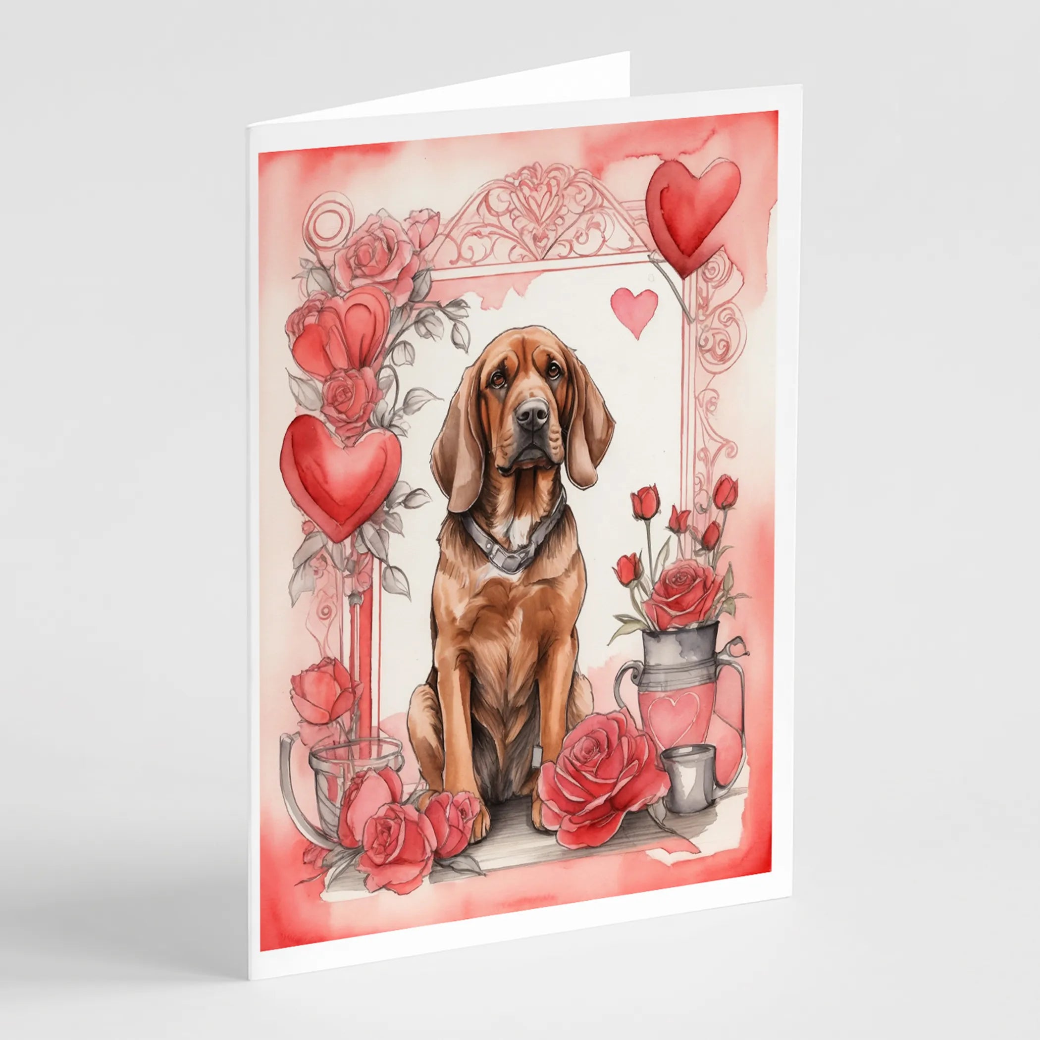 Valentine Roses Greeting Cards  - Size: 5X7 | Pack Of: 8 | Collection name: Valentine roses