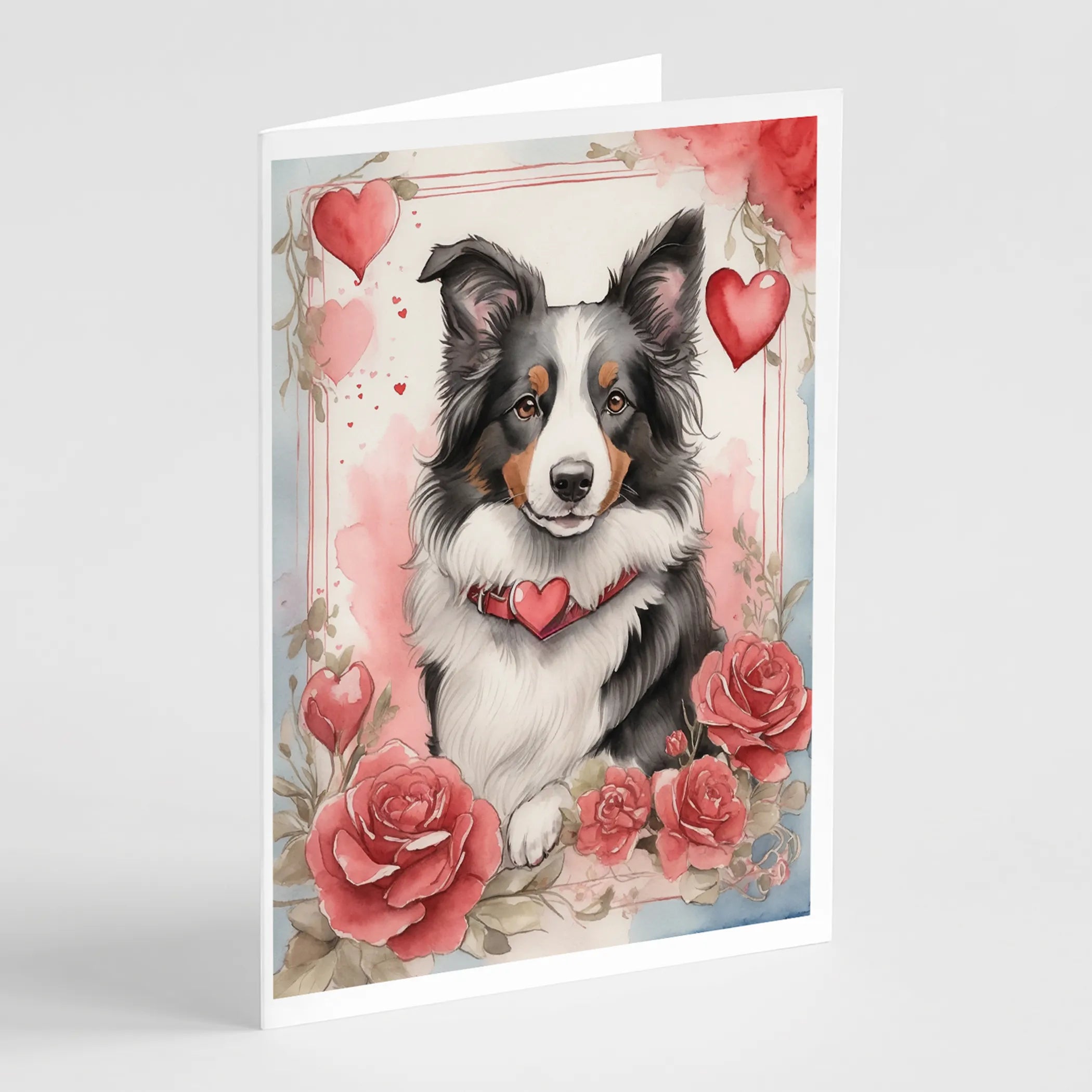 Valentine Roses Greeting Cards  - Size: 5X7 | Pack Of: 8 | Collection name: Valentine roses