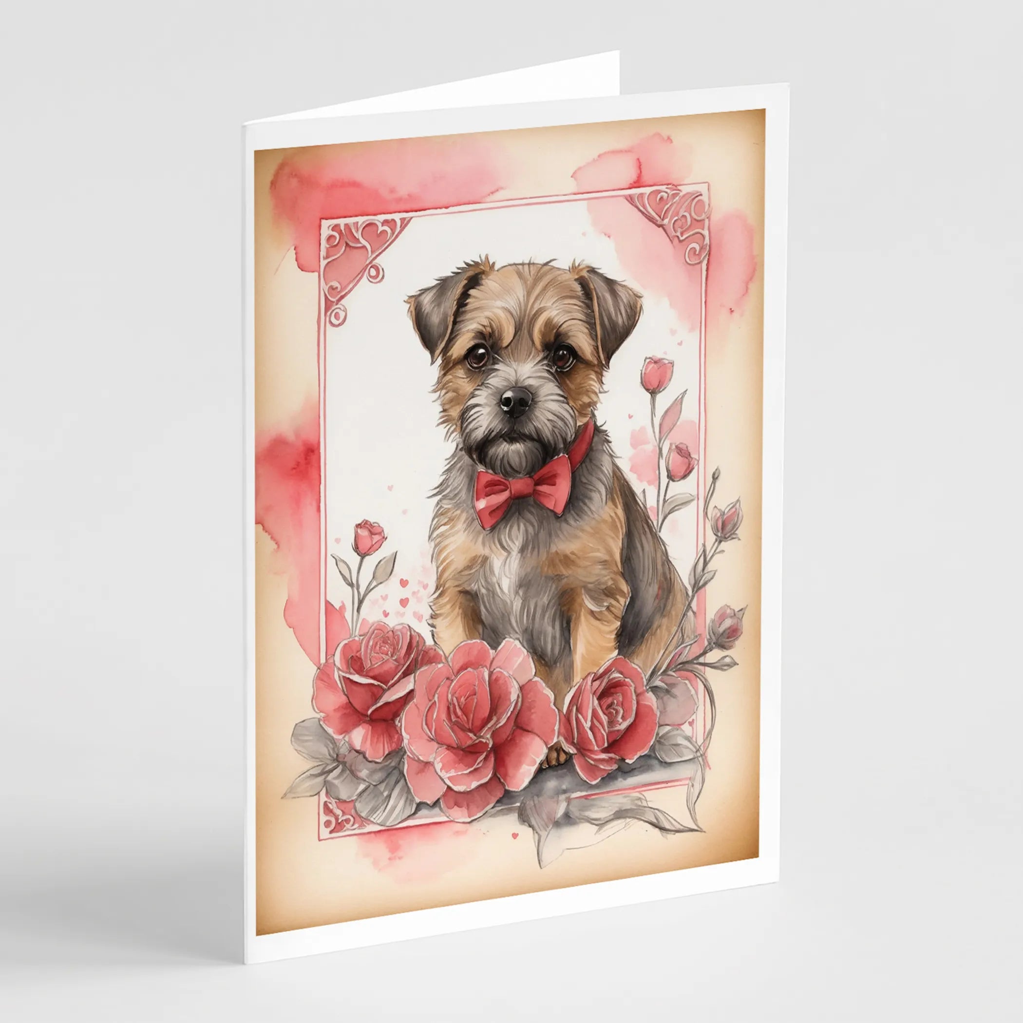 Valentine Roses Greeting Cards  - Size: 5X7 | Pack Of: 8 | Collection name: Valentine roses