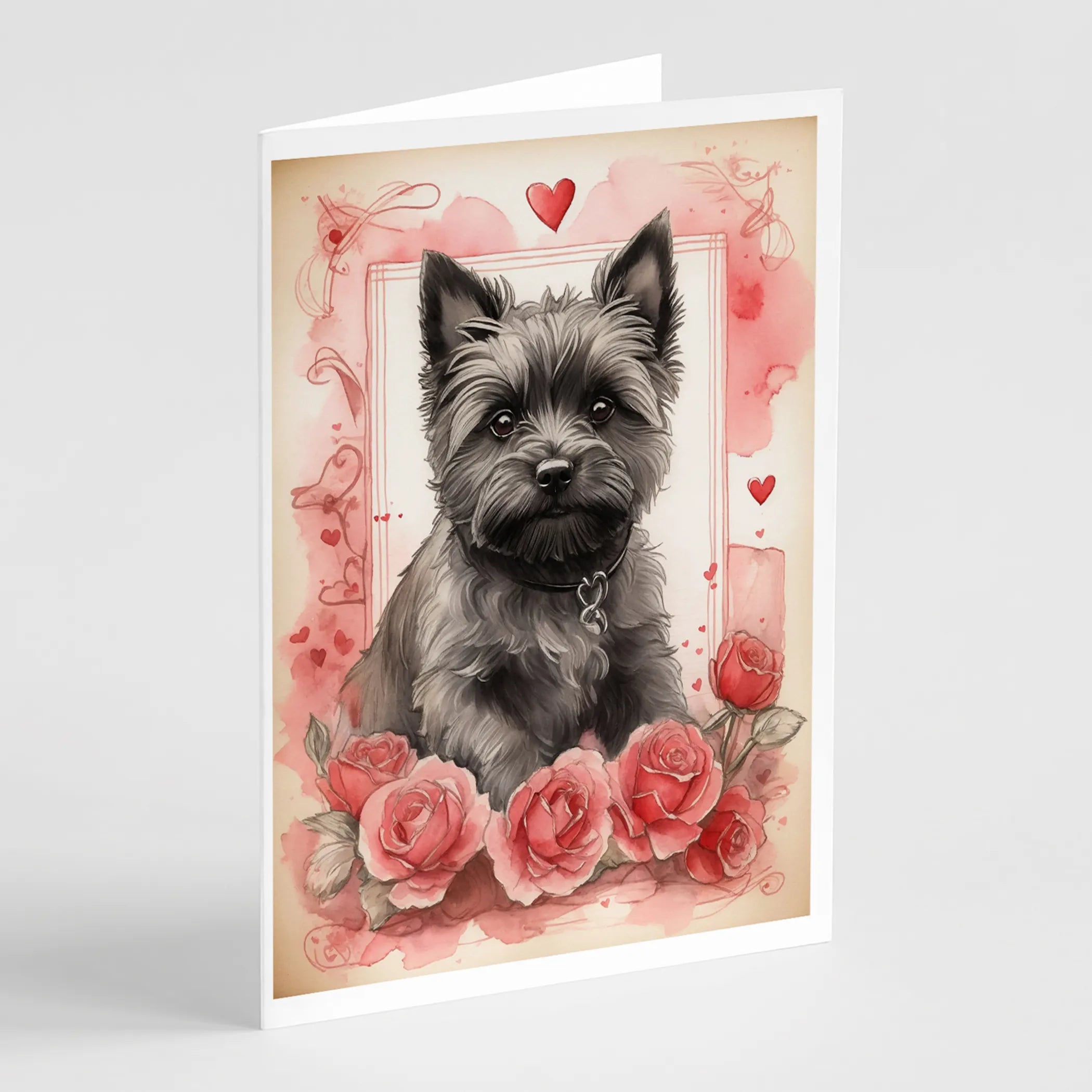 Valentine Roses Greeting Cards  - Size: 5X7 | Pack Of: 8 | Collection name: Valentine roses
