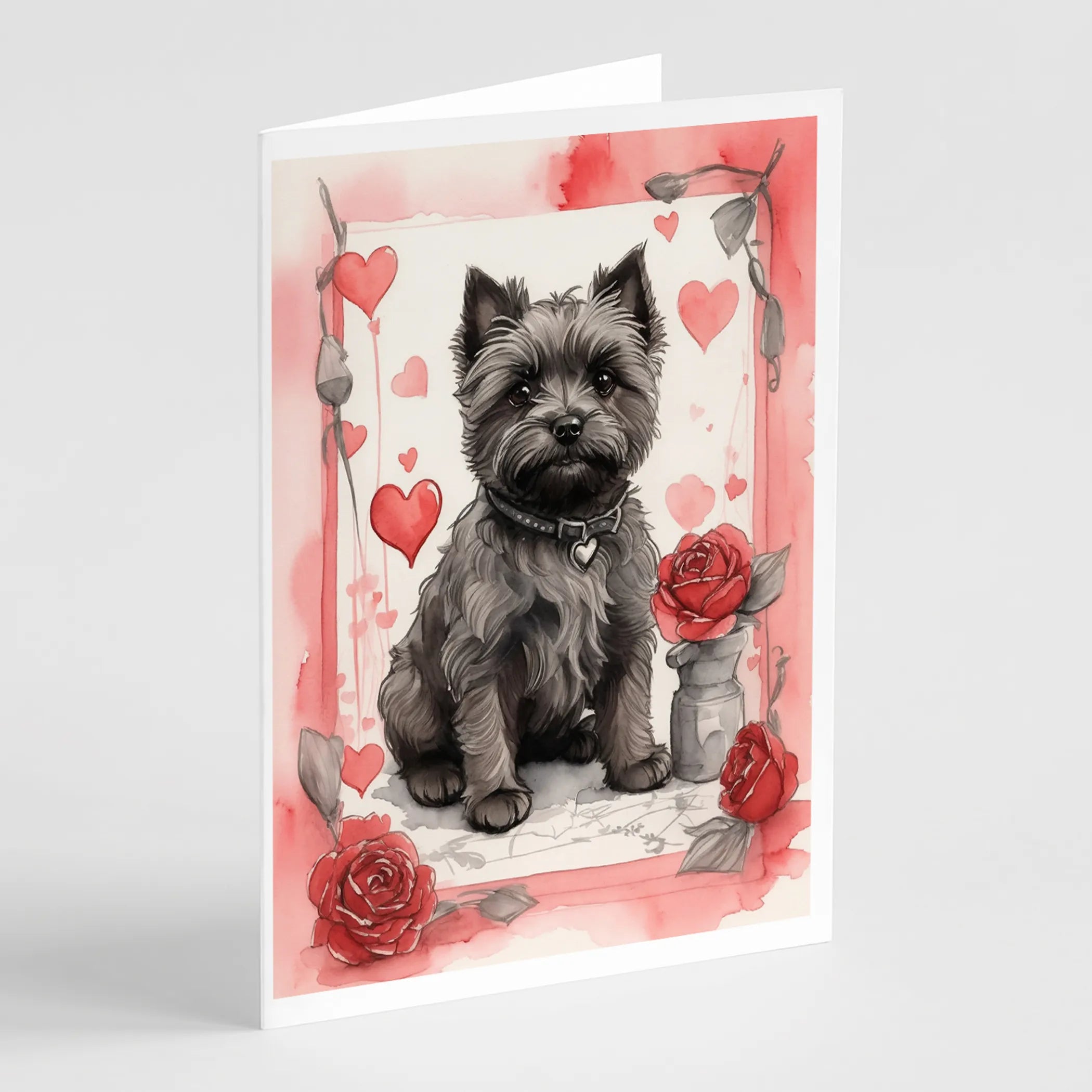 Valentine Roses Greeting Cards  - Size: 5X7 | Pack Of: 8 | Collection name: Valentine roses