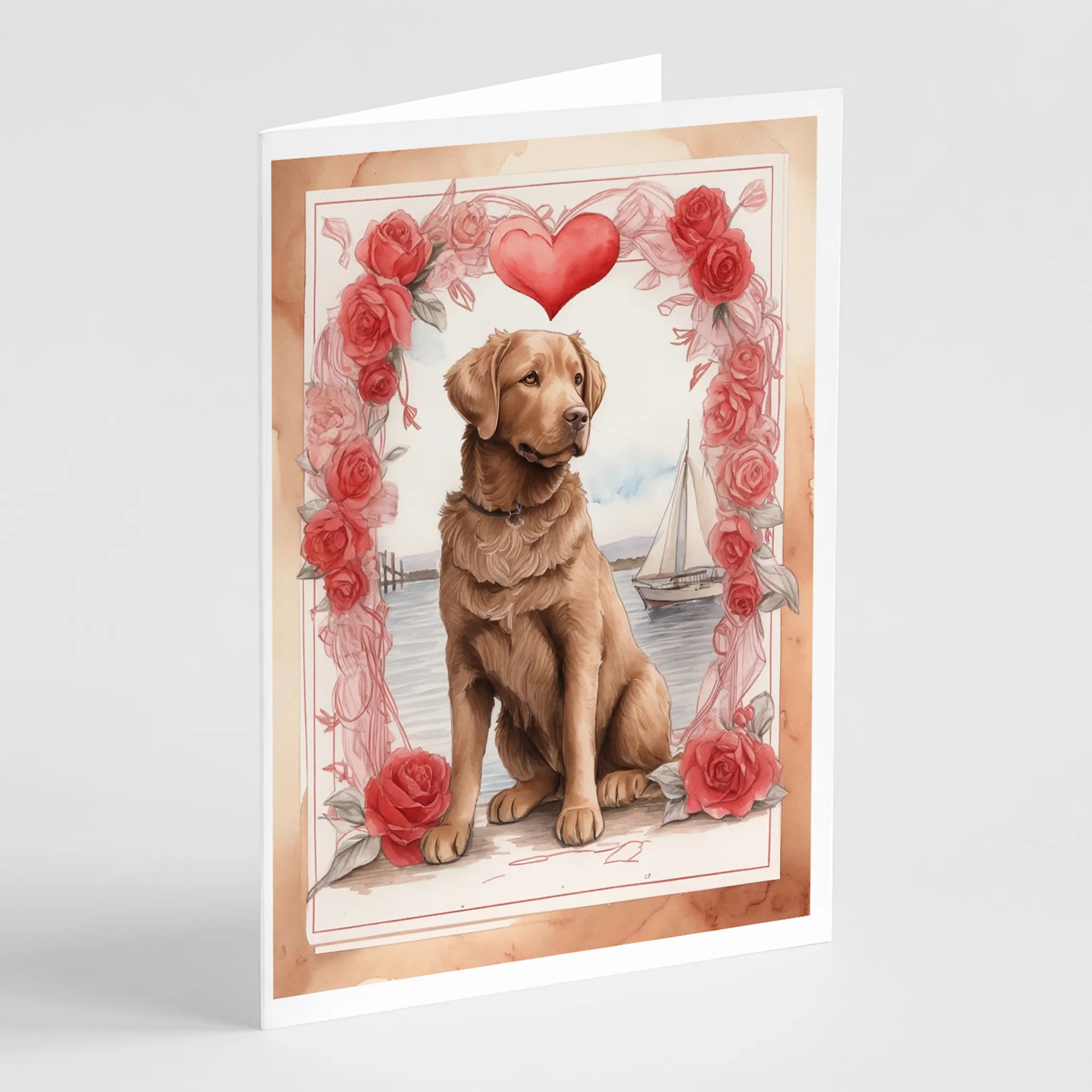 Valentine Roses Greeting Cards  - Size: 5X7 | Pack Of: 8 | Collection name: Valentine roses