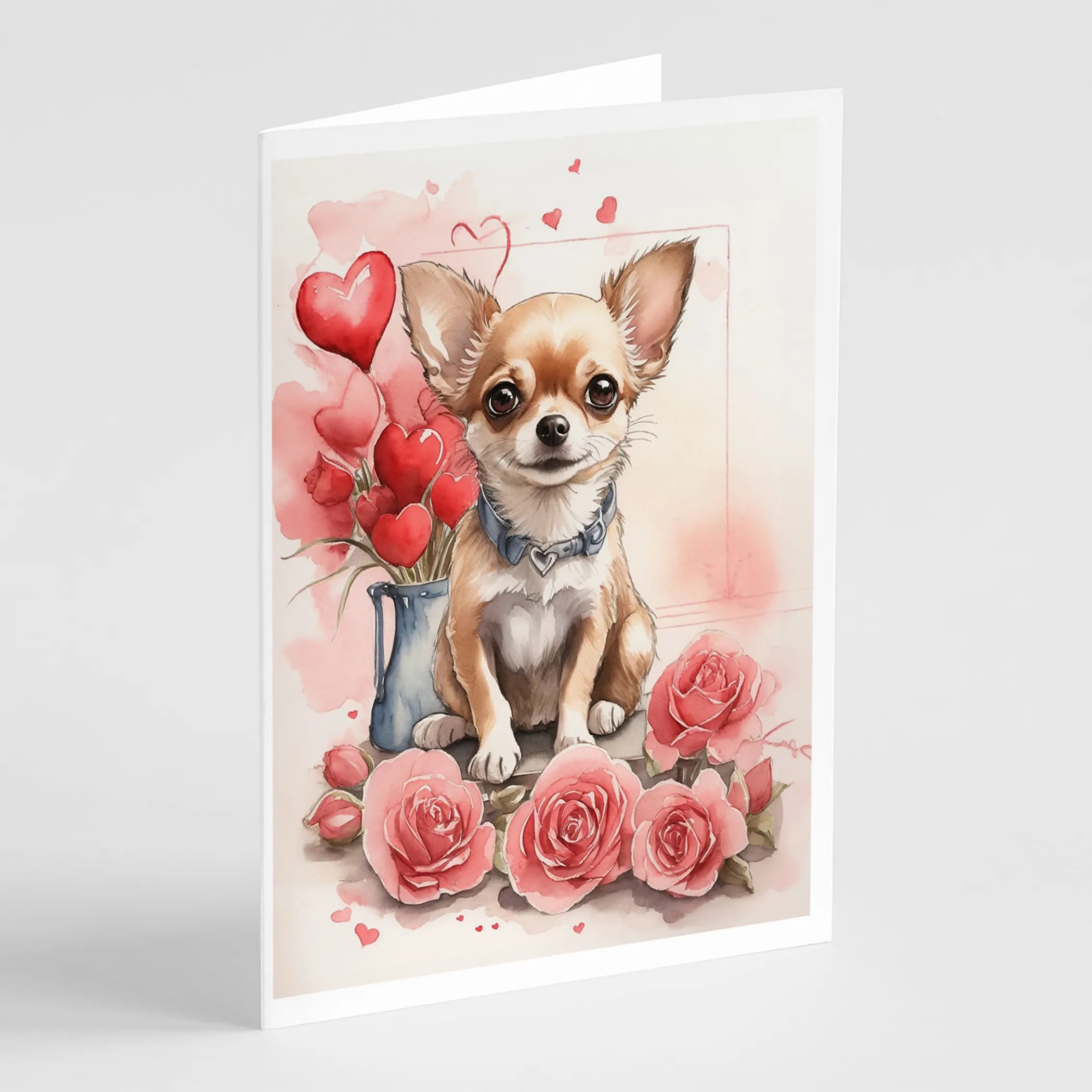 Valentine Roses Greeting Cards  - Size: 5X7 | Pack Of: 8 | Collection name: Valentine roses