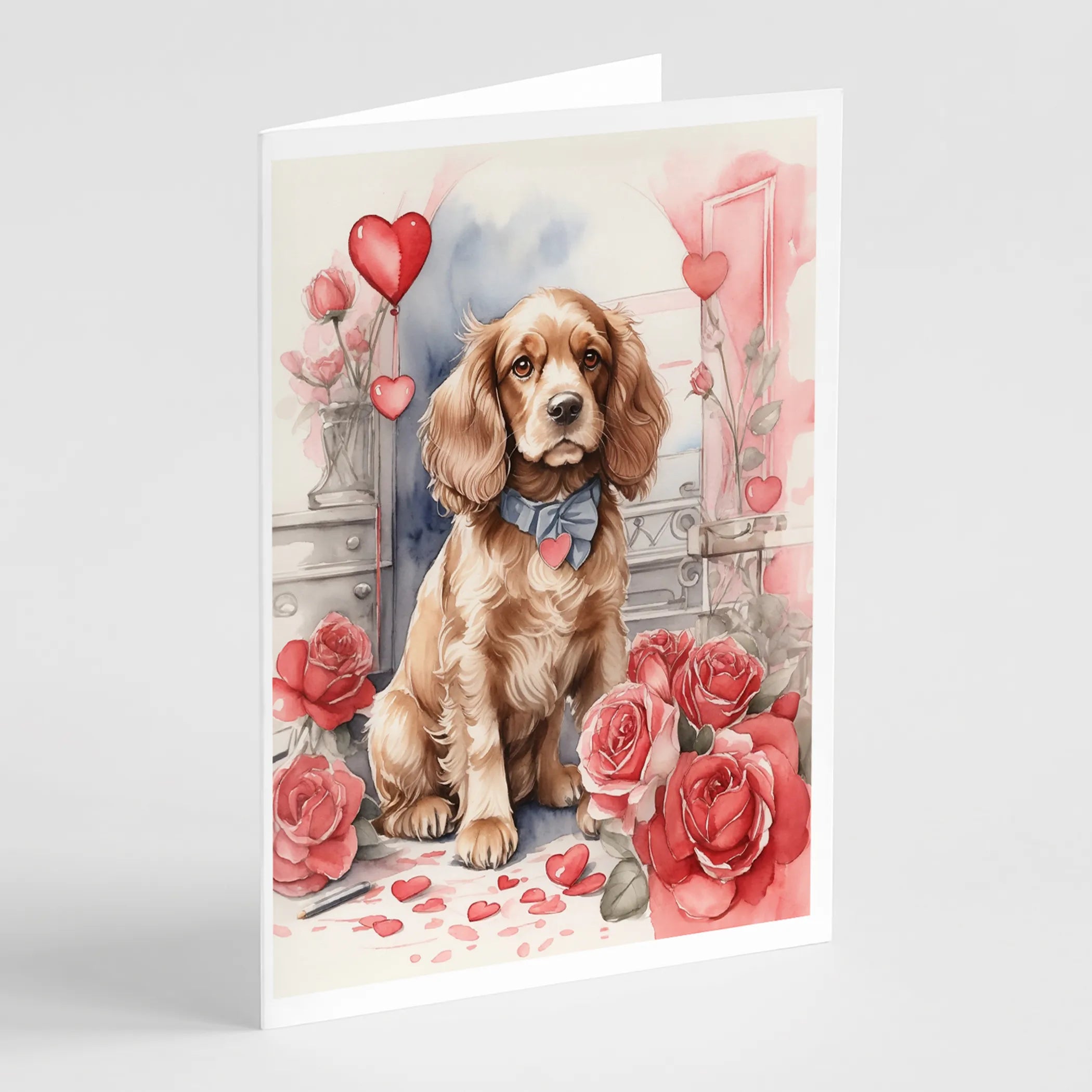 Valentine Roses Greeting Cards  - Size: 5X7 | Pack Of: 8 | Collection name: Valentine roses
