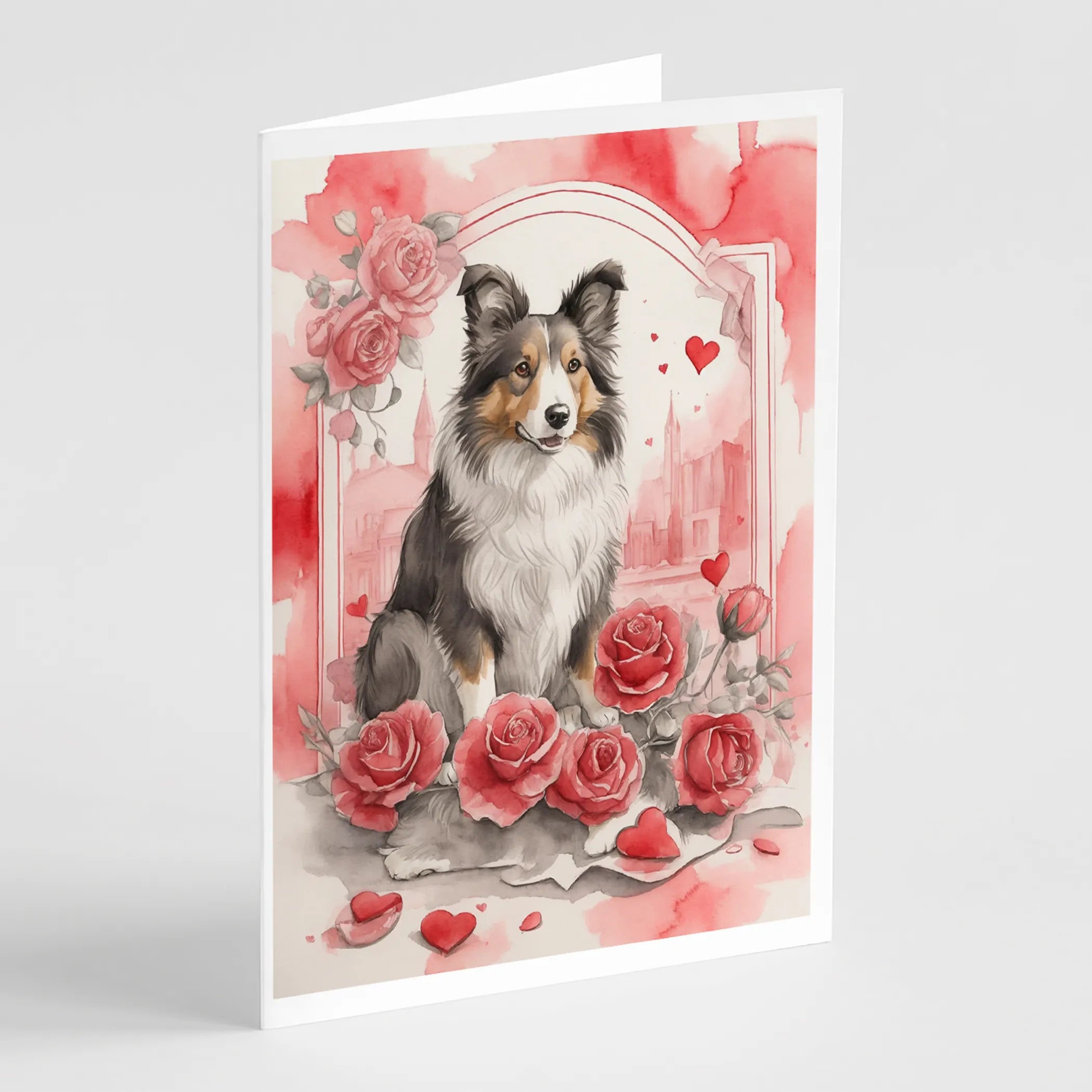 Valentine Roses Greeting Cards  - Size: 5X7 | Pack Of: 8 | Collection name: Valentine roses
