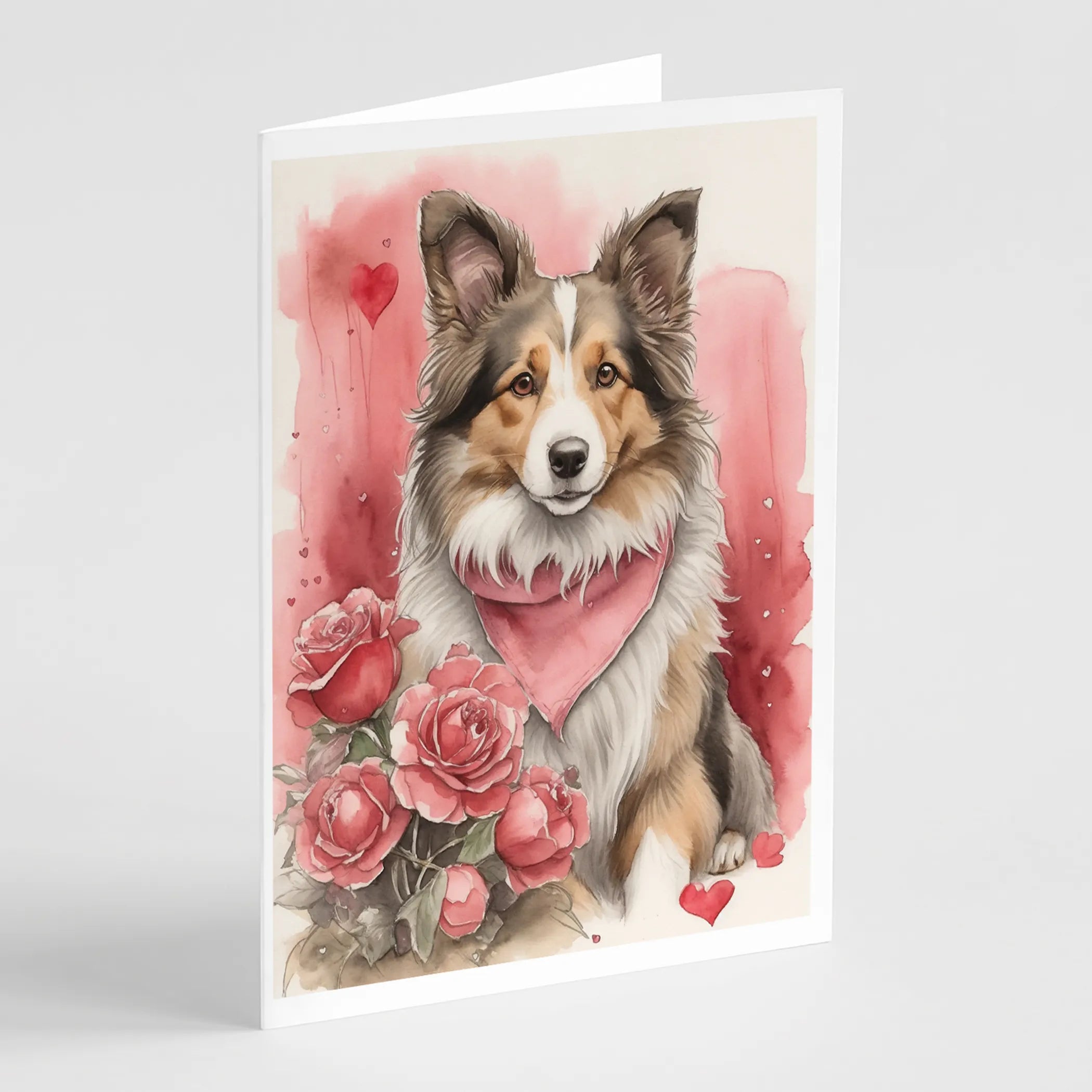 Valentine Roses Greeting Cards  - Size: 5X7 | Pack Of: 8 | Collection name: Valentine roses