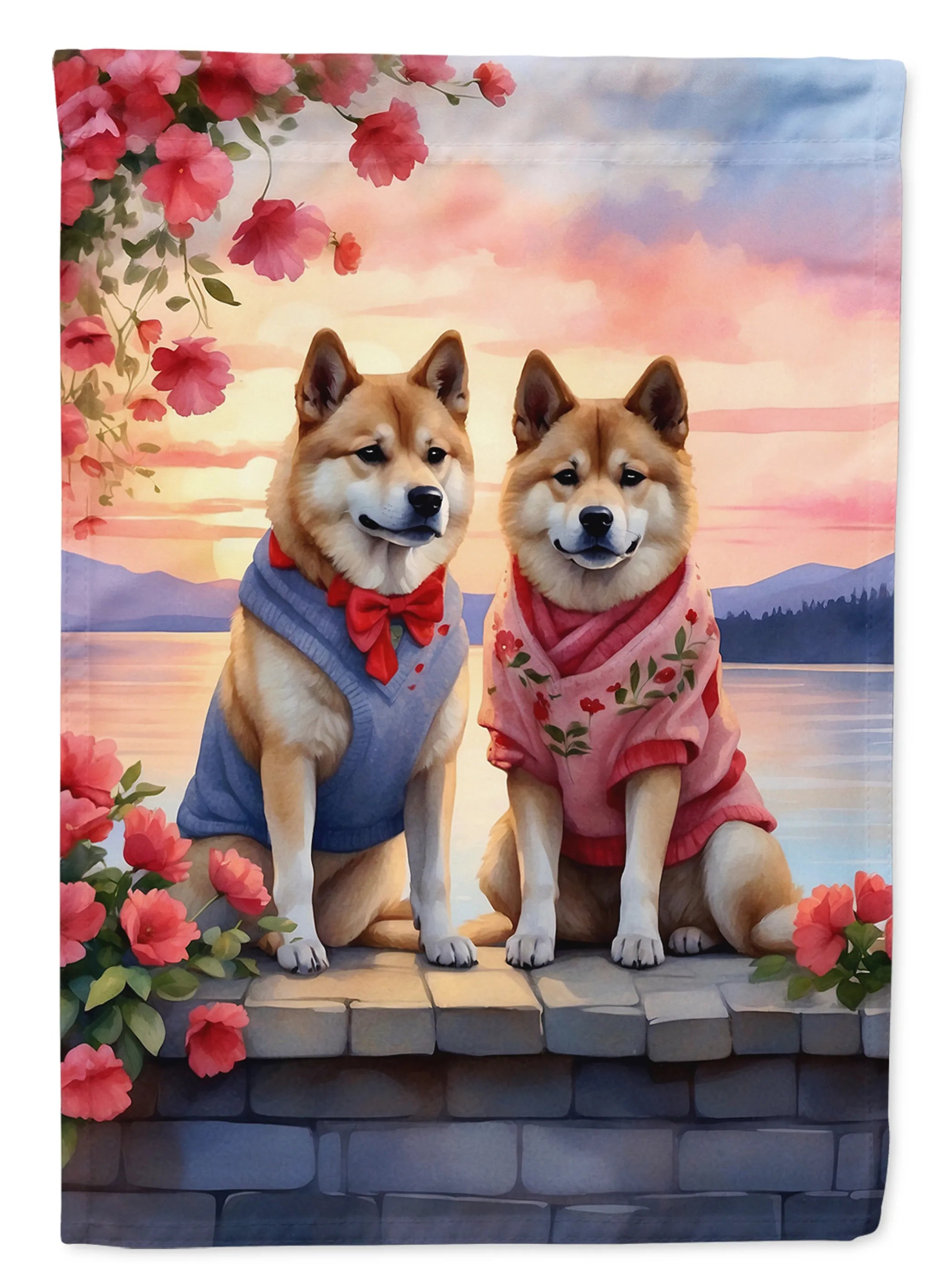 Two Hearts Decorative Flag - Size: GARDEN SIZE | Pack Of: 1 | Collection name: Two hearts
