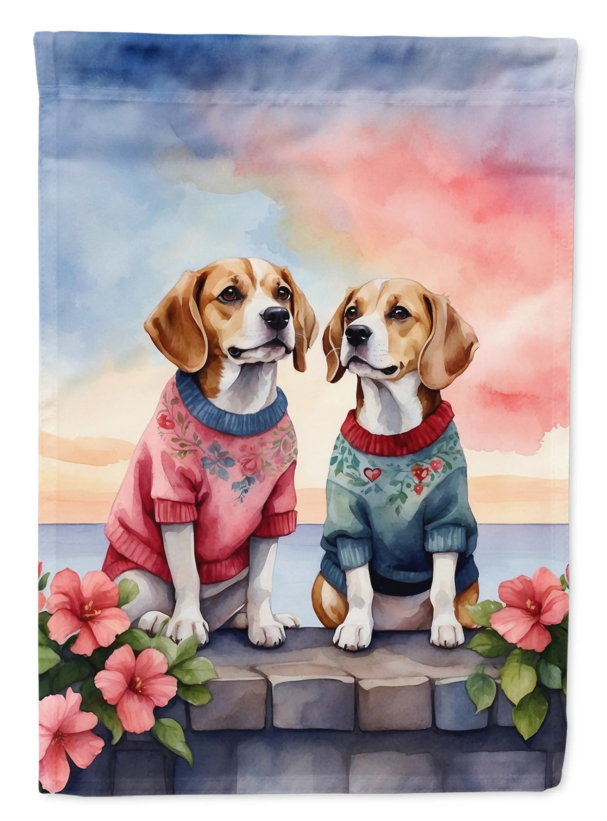 Two Hearts Decorative Flag - Size: GARDEN SIZE | Pack Of: 1 | Collection name: Two hearts