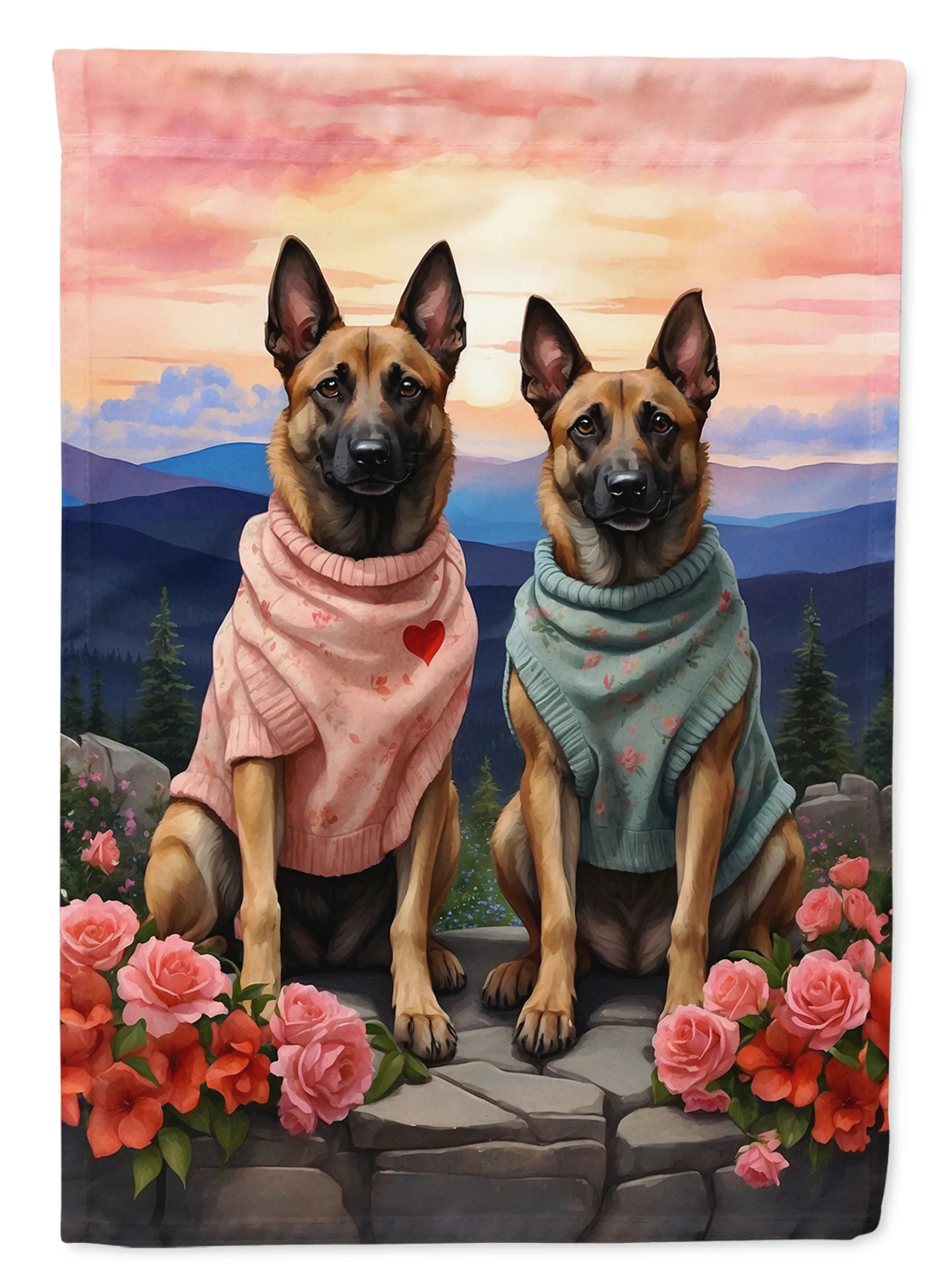 Two Hearts Decorative Flag - Size: GARDEN SIZE | Pack Of: 1 | Collection name: Two hearts