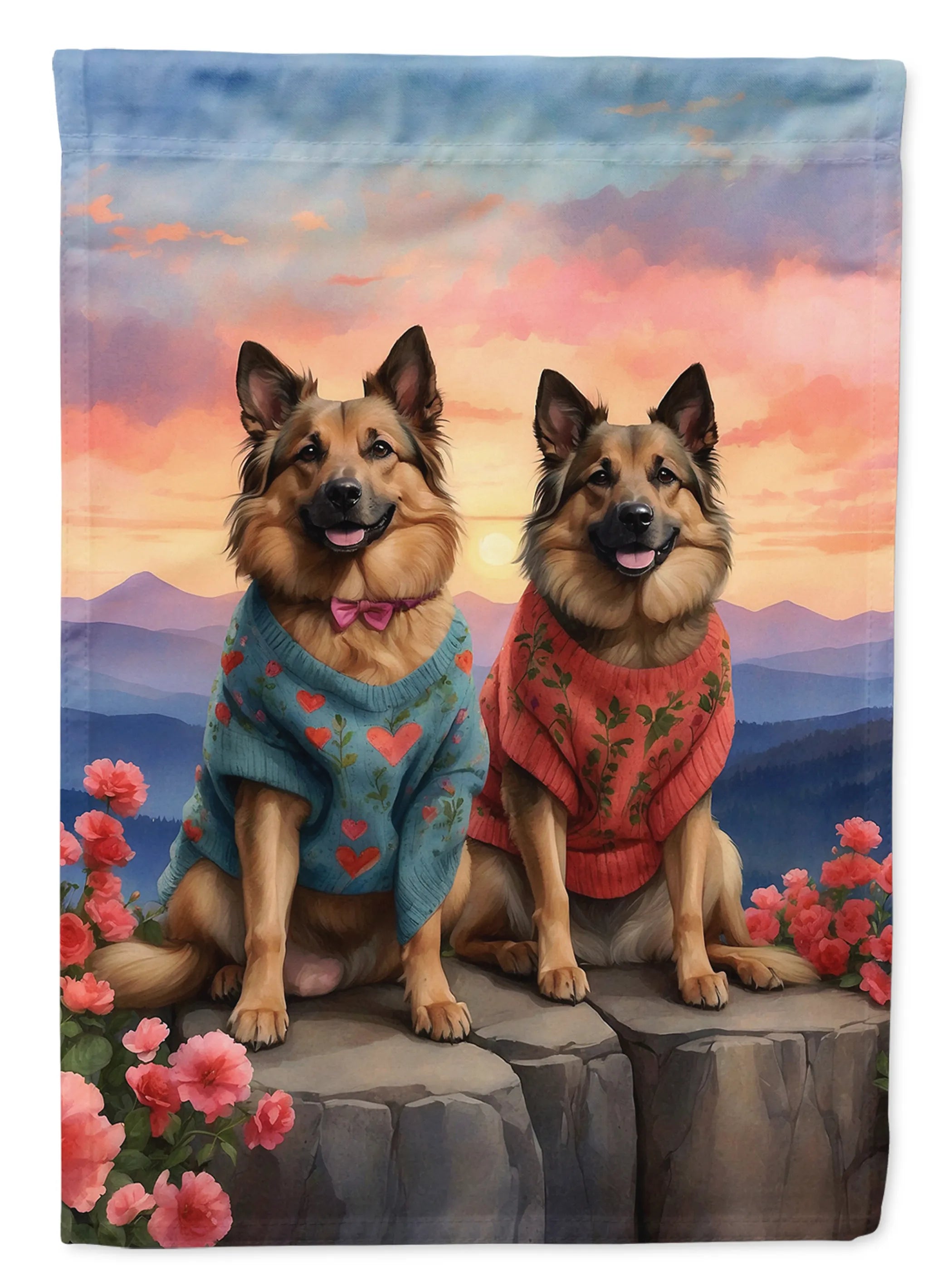 Two Hearts Decorative Flag - Size: GARDEN SIZE | Pack Of: 1 | Collection name: Two hearts