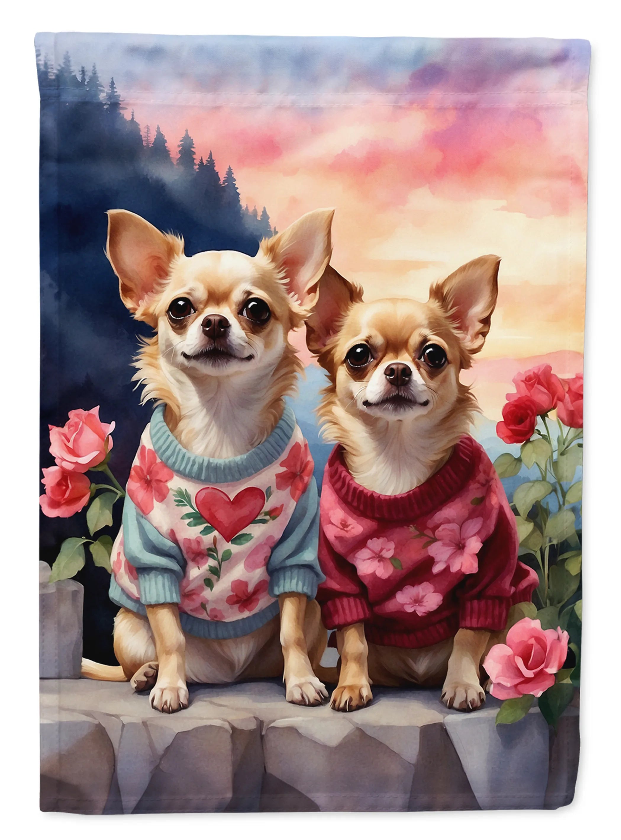 Two Hearts Decorative Flag - Size: GARDEN SIZE | Pack Of: 1 | Collection name: Two hearts