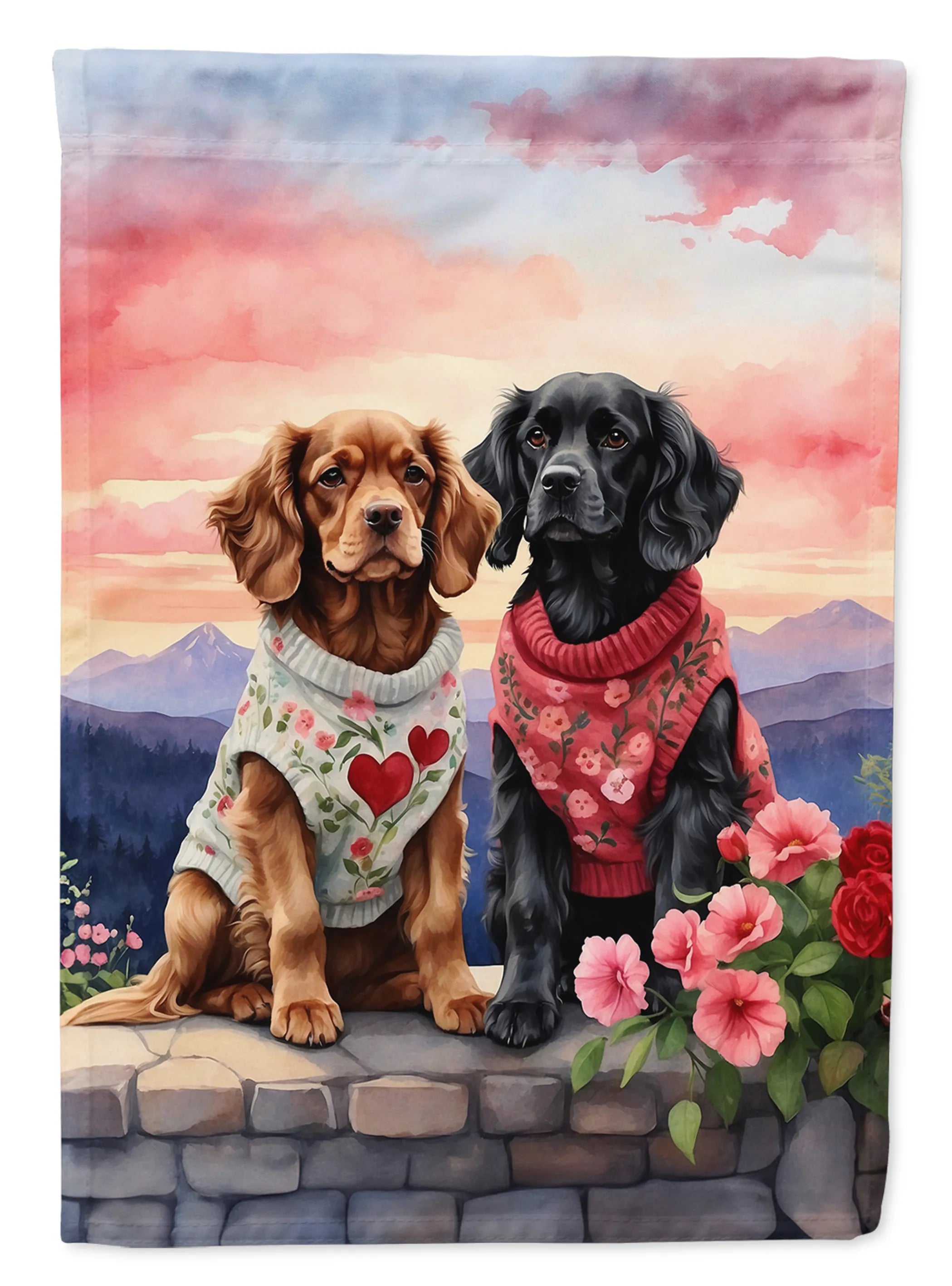 Two Hearts Decorative Flag - Size: GARDEN SIZE | Pack Of: 1 | Collection name: Two hearts
