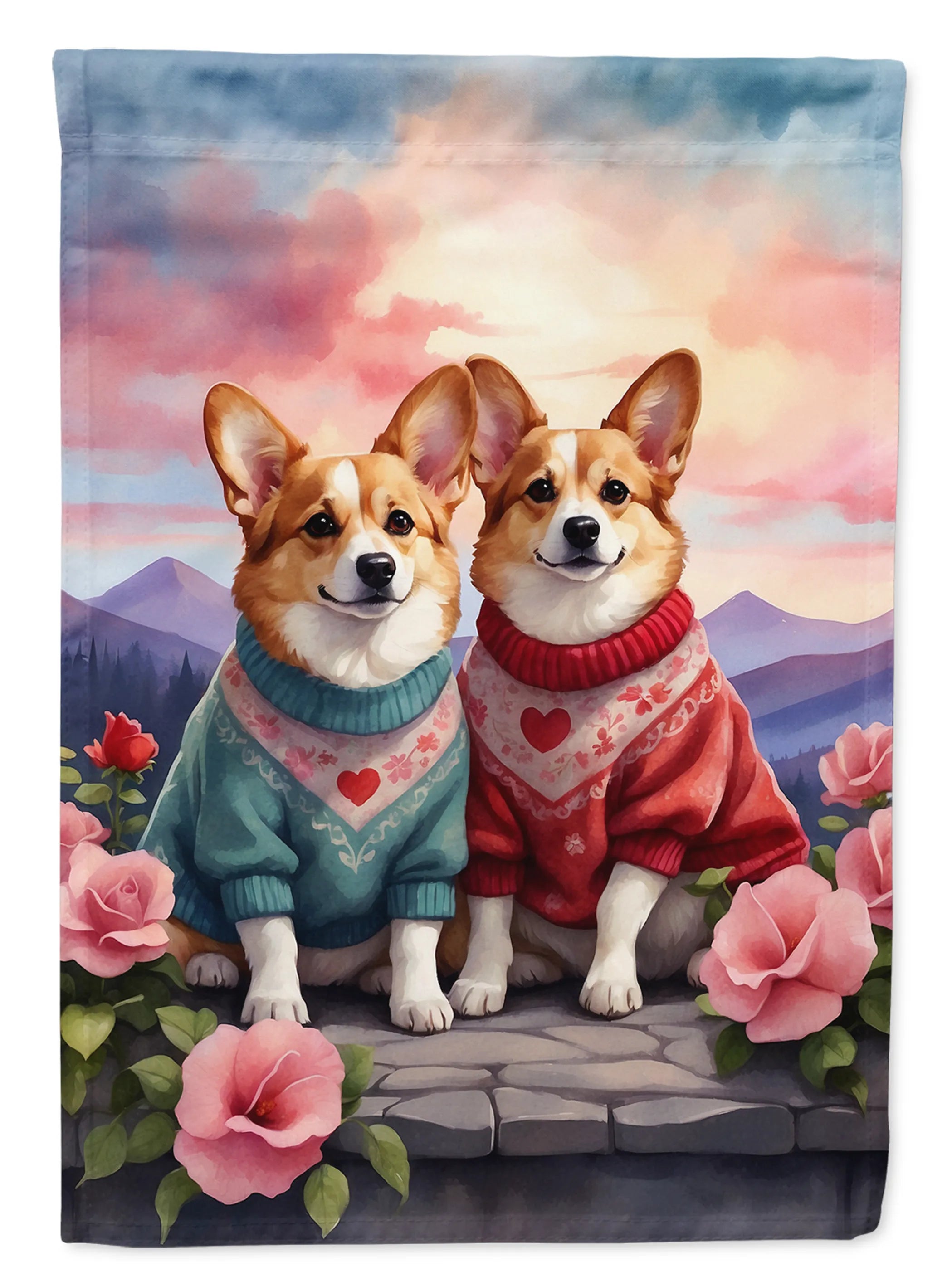 Two Hearts Decorative Flag - Size: GARDEN SIZE | Pack Of: 1 | Collection name: Two hearts