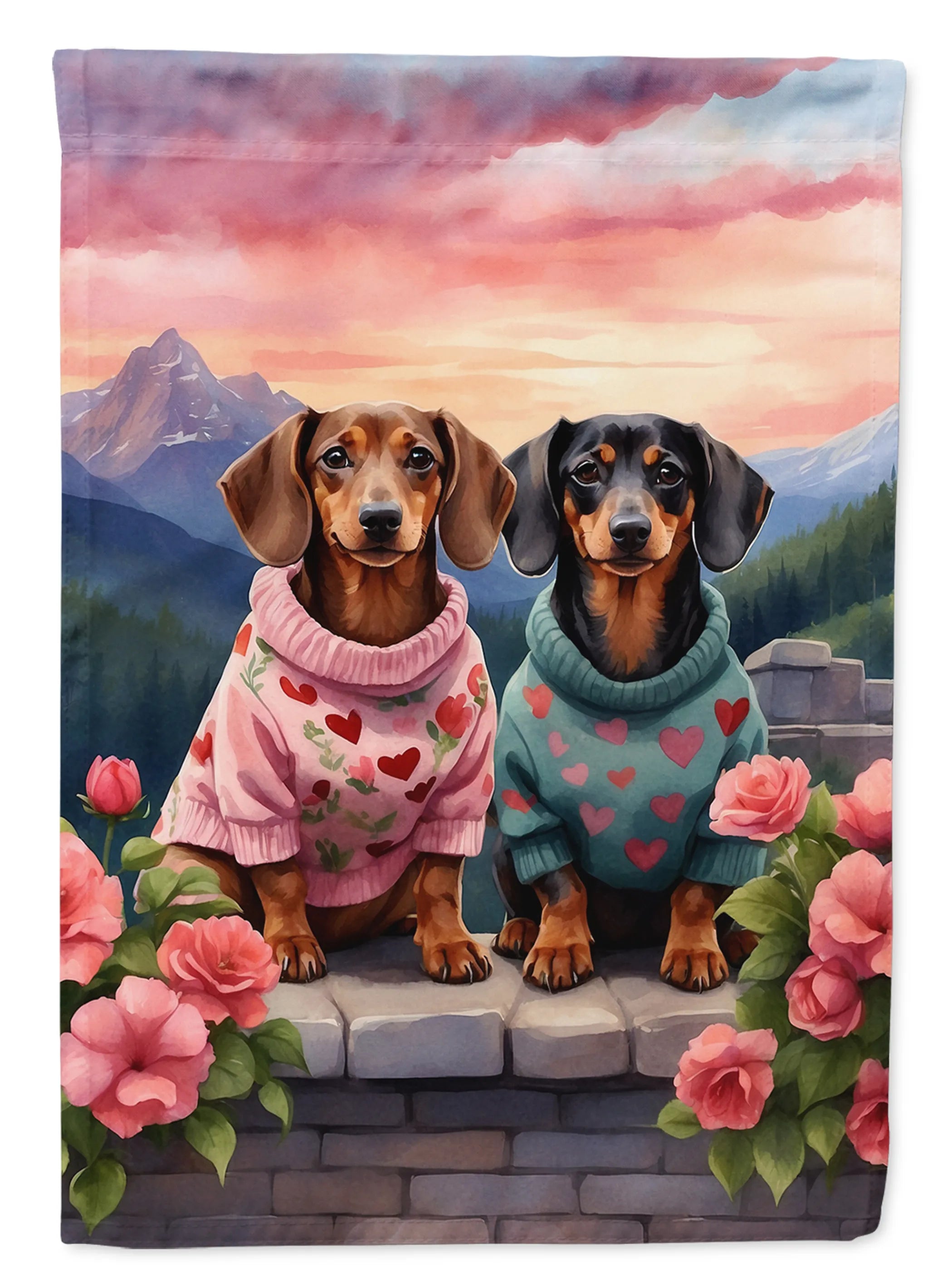 Two Hearts Decorative Flag - Size: GARDEN SIZE | Pack Of: 1 | Collection name: Two hearts