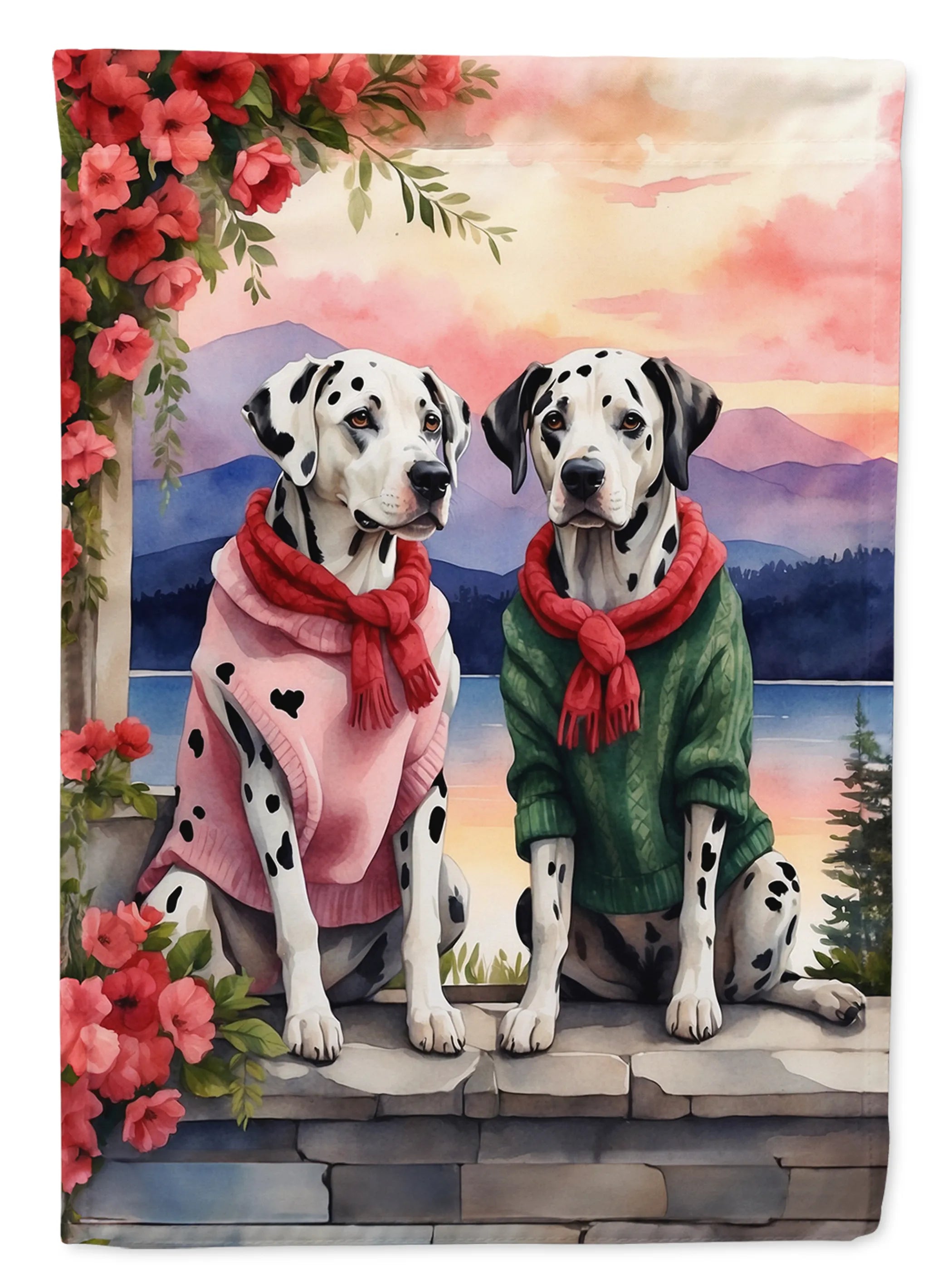 Two Hearts Decorative Flag - Size: GARDEN SIZE | Pack Of: 1 | Collection name: Two hearts