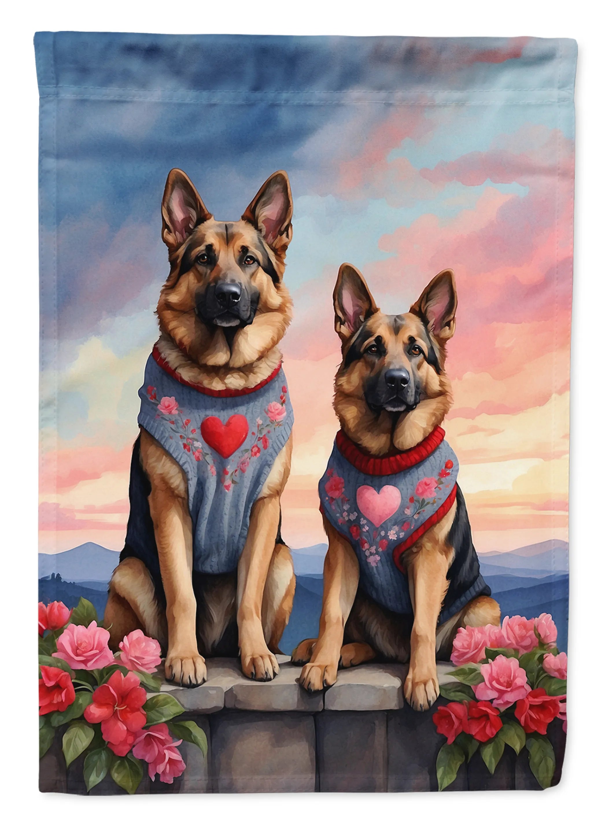 Two Hearts Decorative Flag - Size: GARDEN SIZE | Pack Of: 1 | Collection name: Two hearts