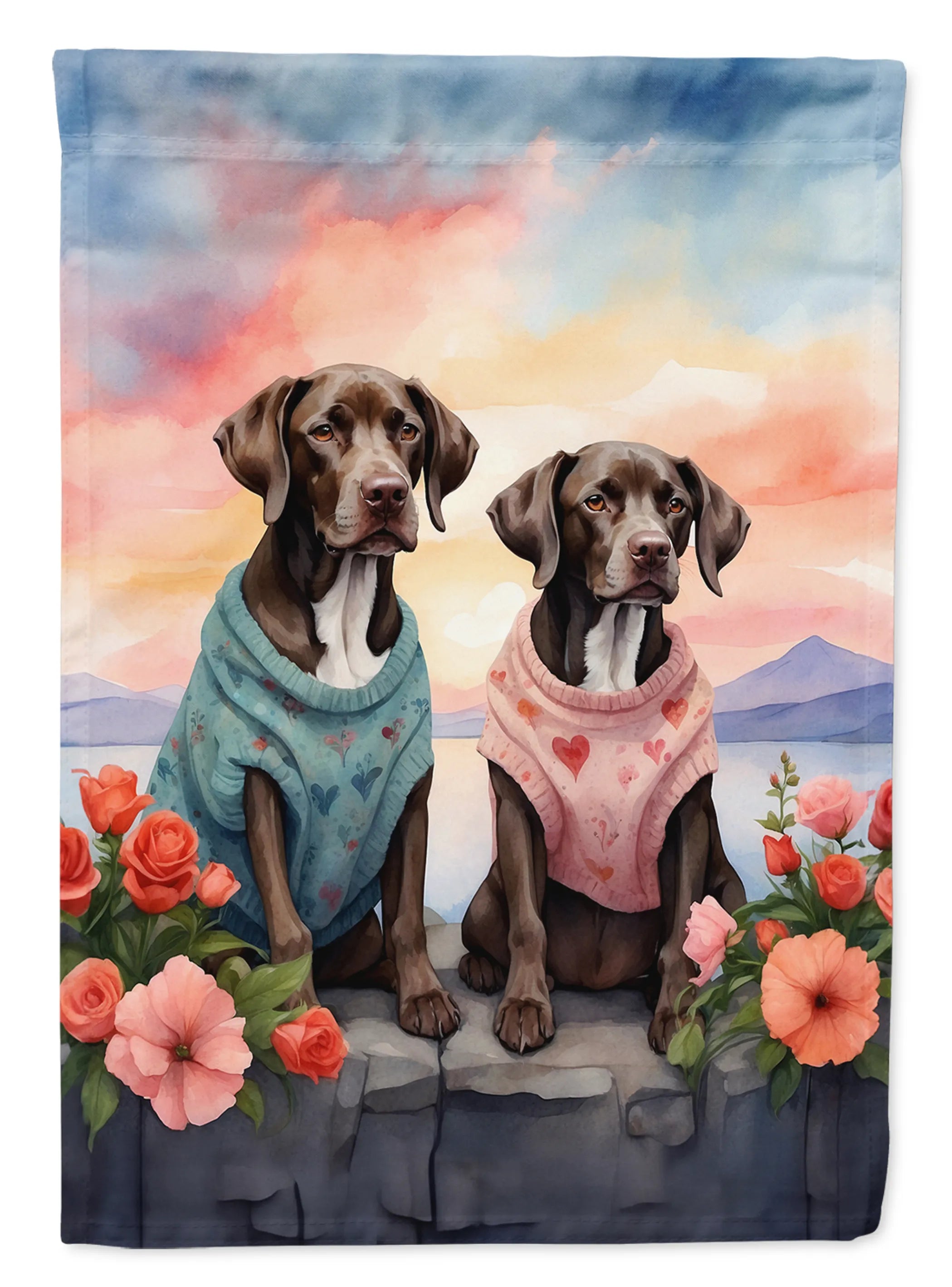 Two Hearts Decorative Flag - Size: GARDEN SIZE | Pack Of: 1 | Collection name: Two hearts