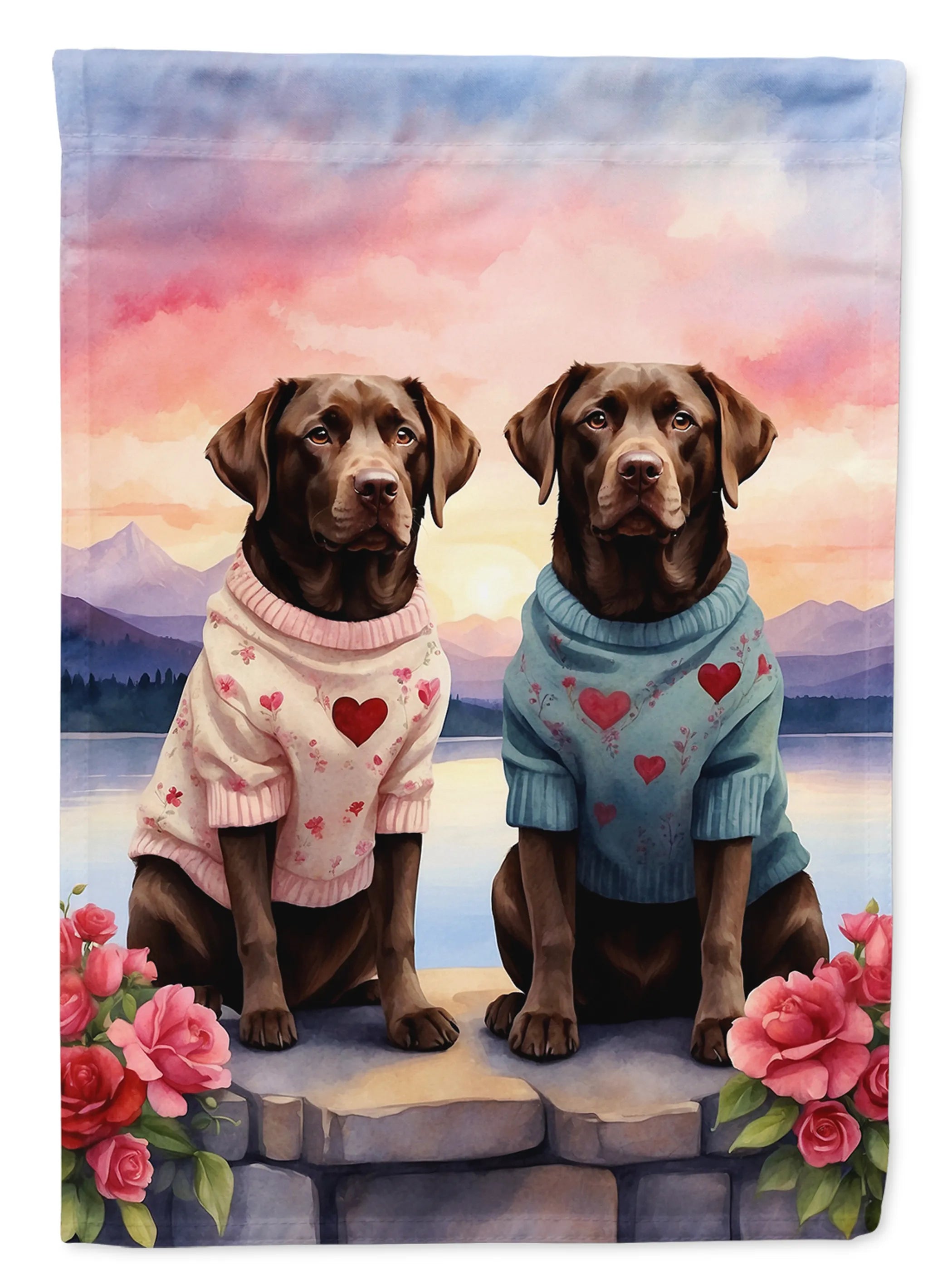 Two Hearts Decorative Flag - Size: GARDEN SIZE | Pack Of: 1 | Collection name: Two hearts