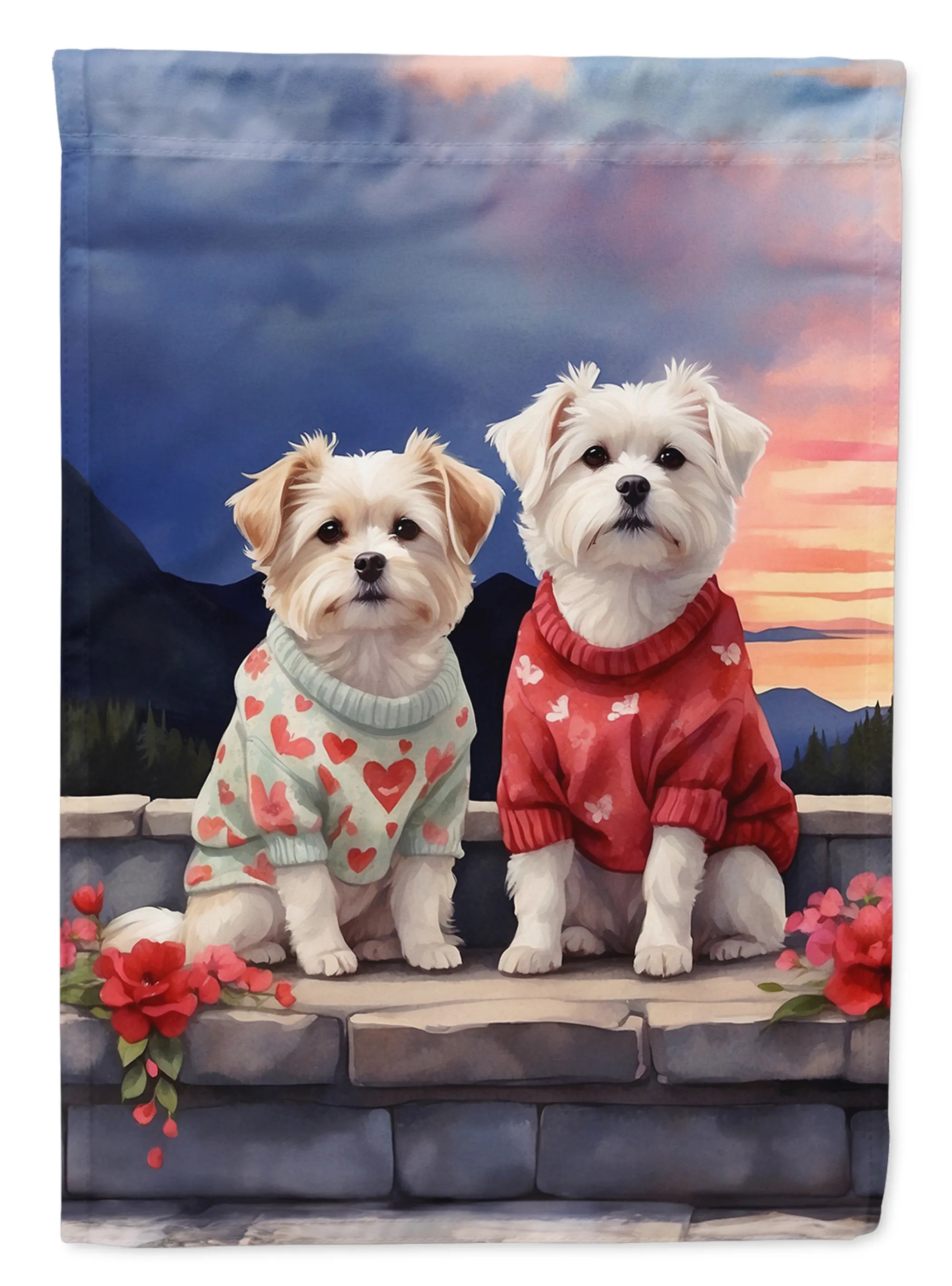 Two Hearts Decorative Flag - Size: GARDEN SIZE | Pack Of: 1 | Collection name: Two hearts