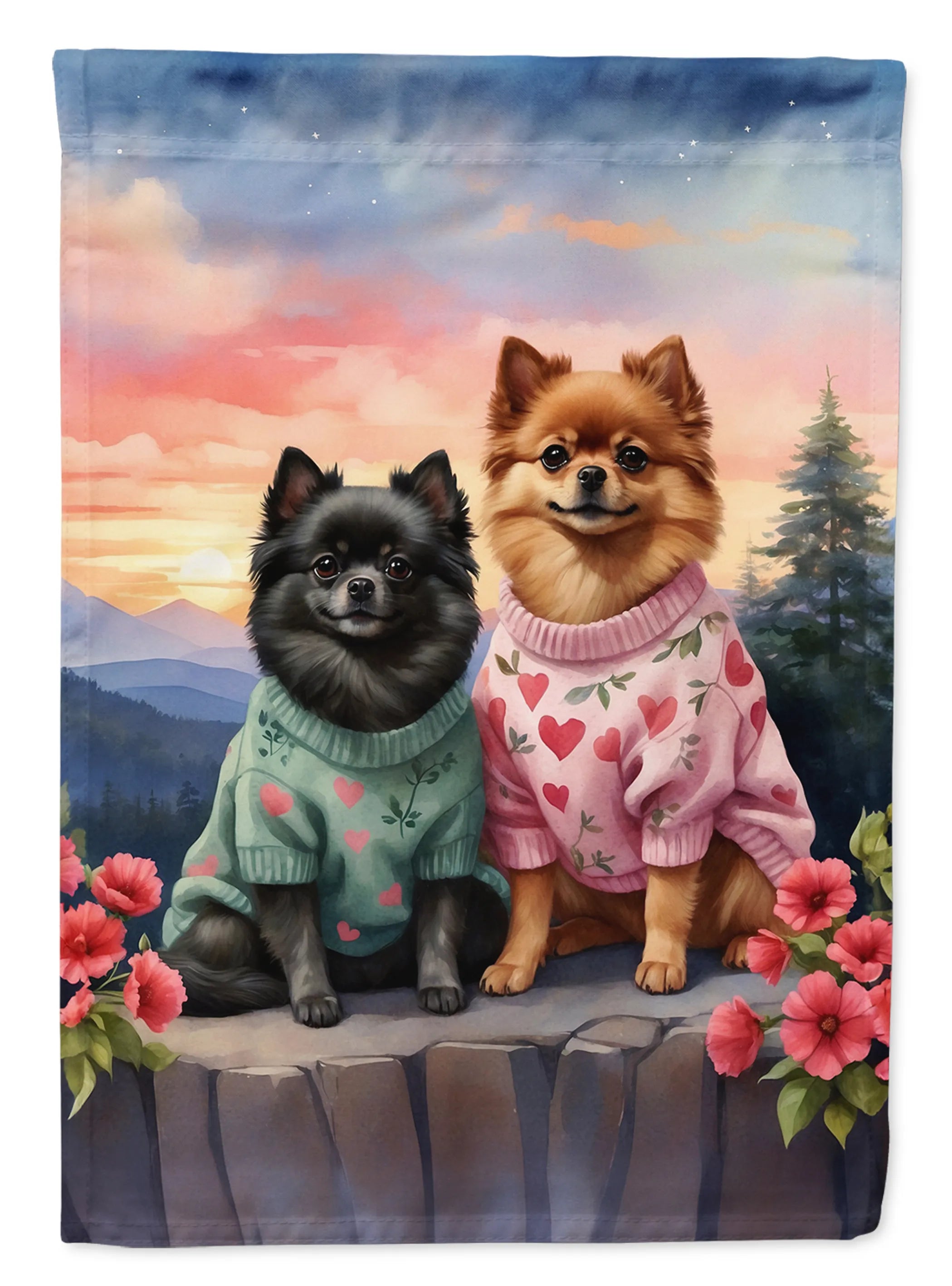 Two Hearts Decorative Flag - Size: GARDEN SIZE | Pack Of: 1 | Collection name: Two hearts