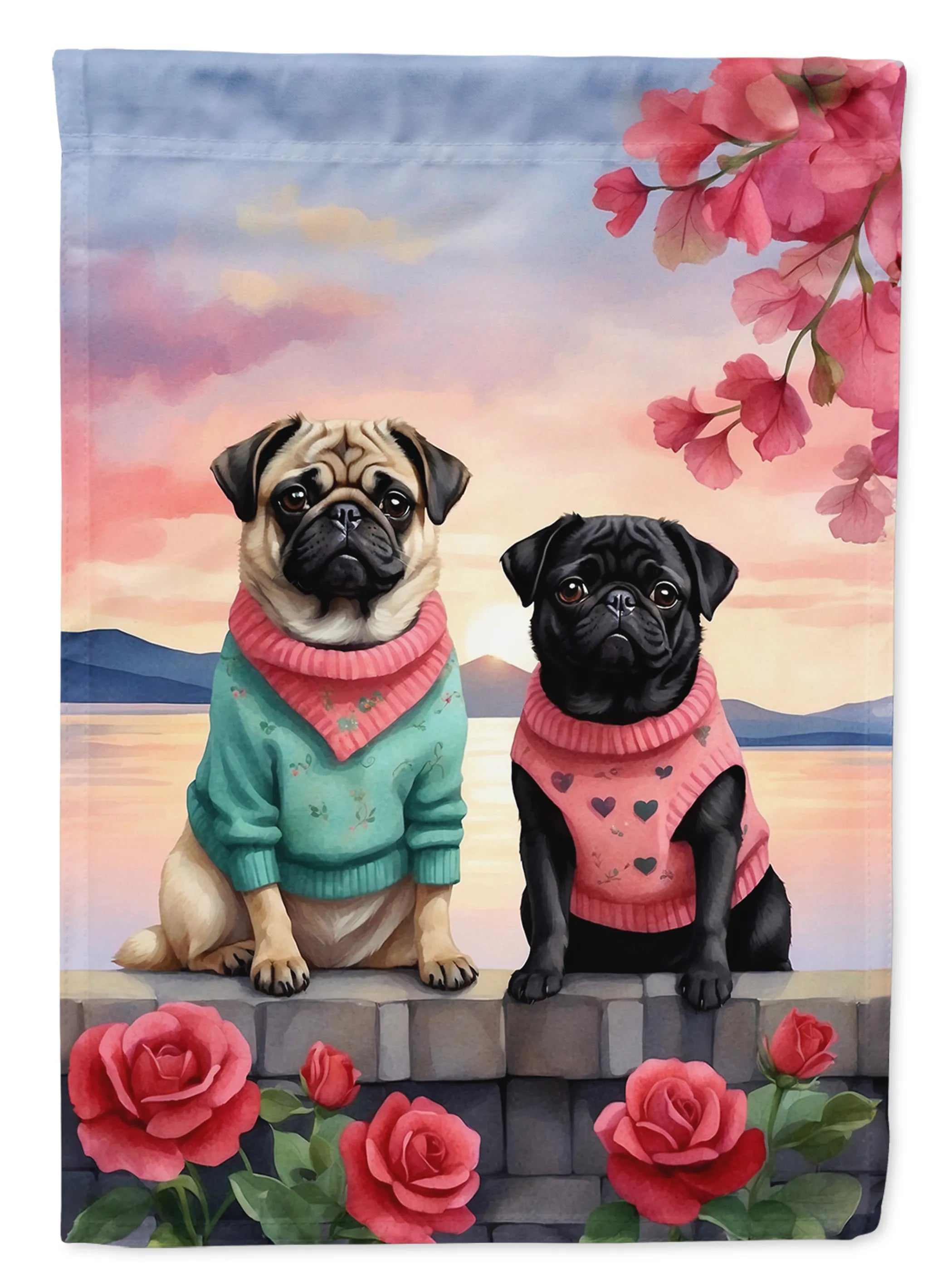 Two Hearts Decorative Flag - Size: GARDEN SIZE | Pack Of: 1 | Collection name: Two hearts