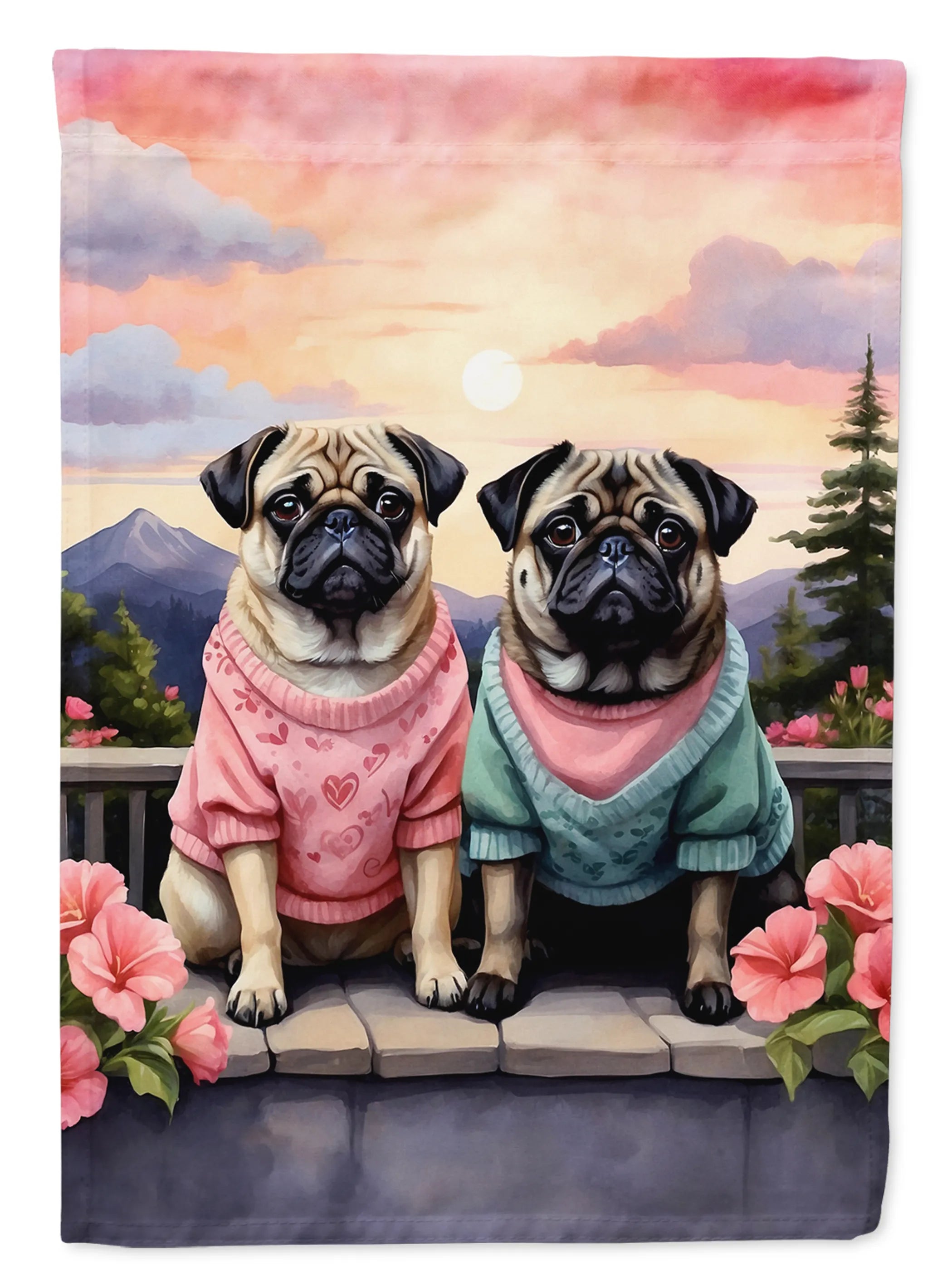 Two Hearts Decorative Flag - Size: GARDEN SIZE | Pack Of: 1 | Collection name: Two hearts